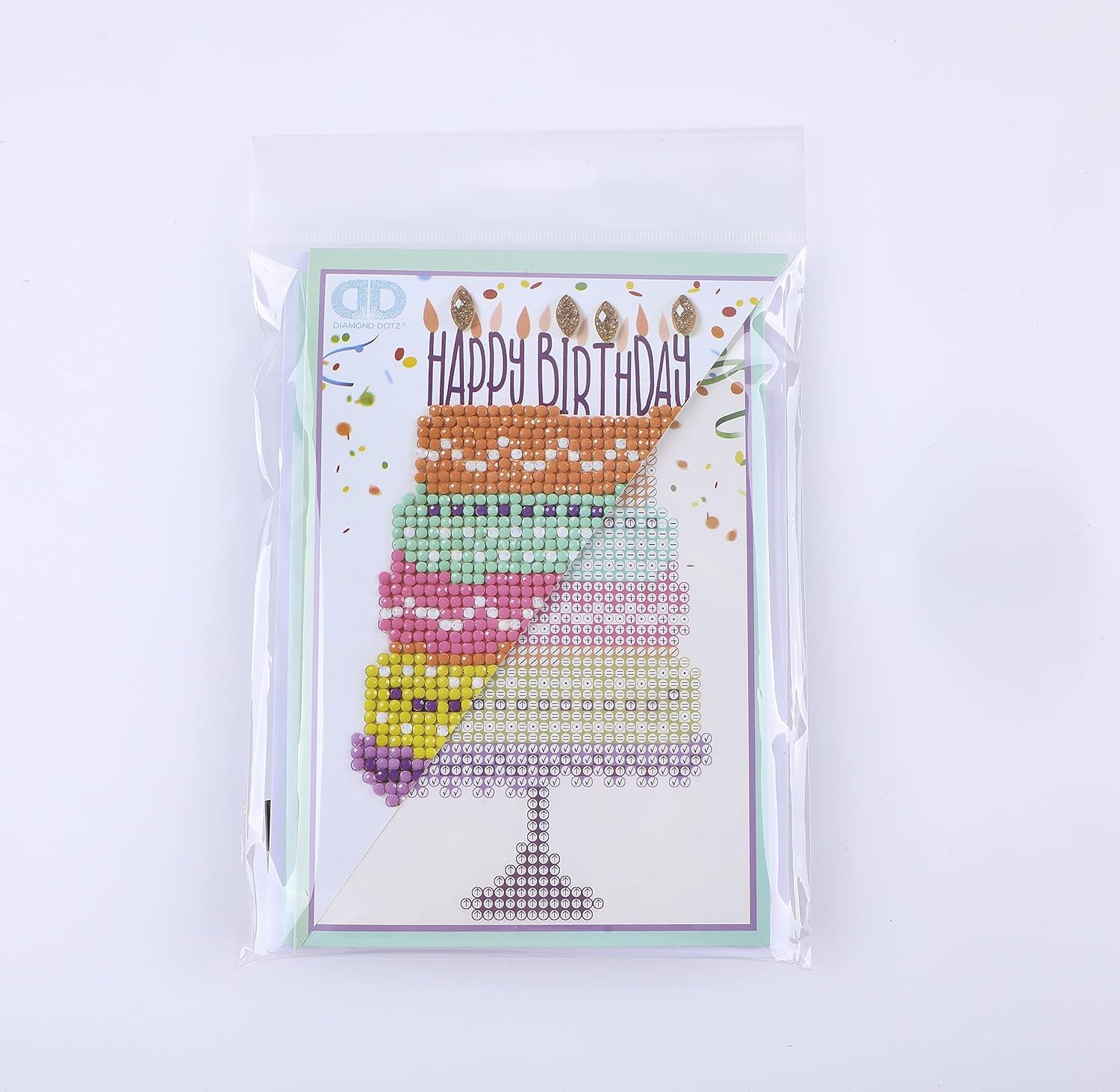 DIAMON DOT Happ Birthda Cak Car Diamon Paintin Kit fo Adult Diamon Ar Kit Relaxin Creativ Craf Ki wit Dot Gems