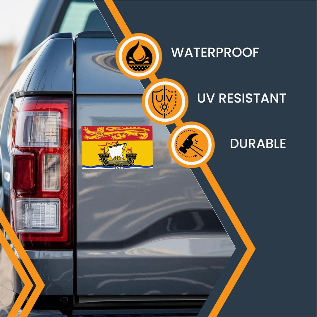 Magne M U Ne Brunswic Fla Magnet 4x Inches Flexibl Magneti Decal Heav Dut Magne Viny fo Car Truck SUV Fridge Locker Canadia Provinc Souvenir Mad i USA,