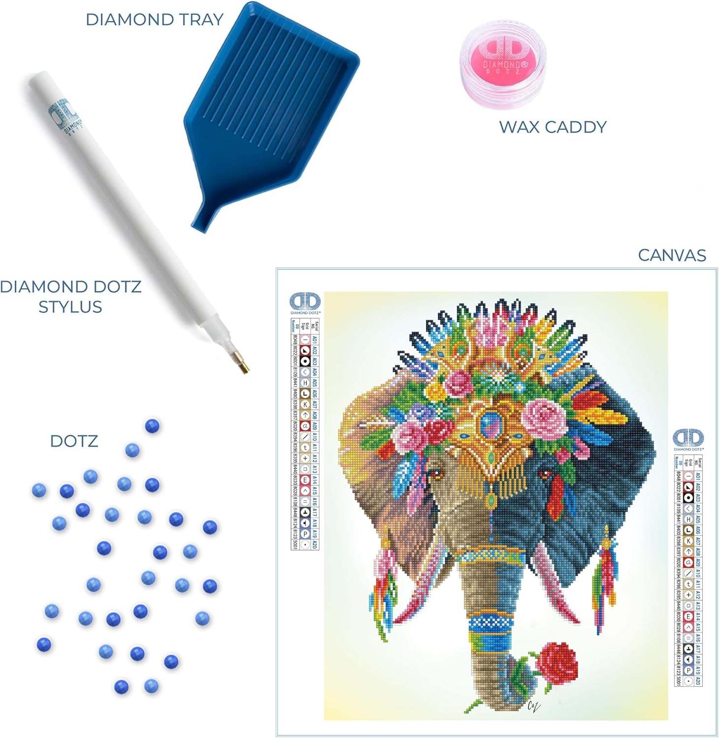 DIAMON DOT Bohemia Elephan Diamon Paintin Kit fo Adult Diamon Ar Kit Relaxin Creativ Craf Ki wit Dot Gem 16.1x20.1