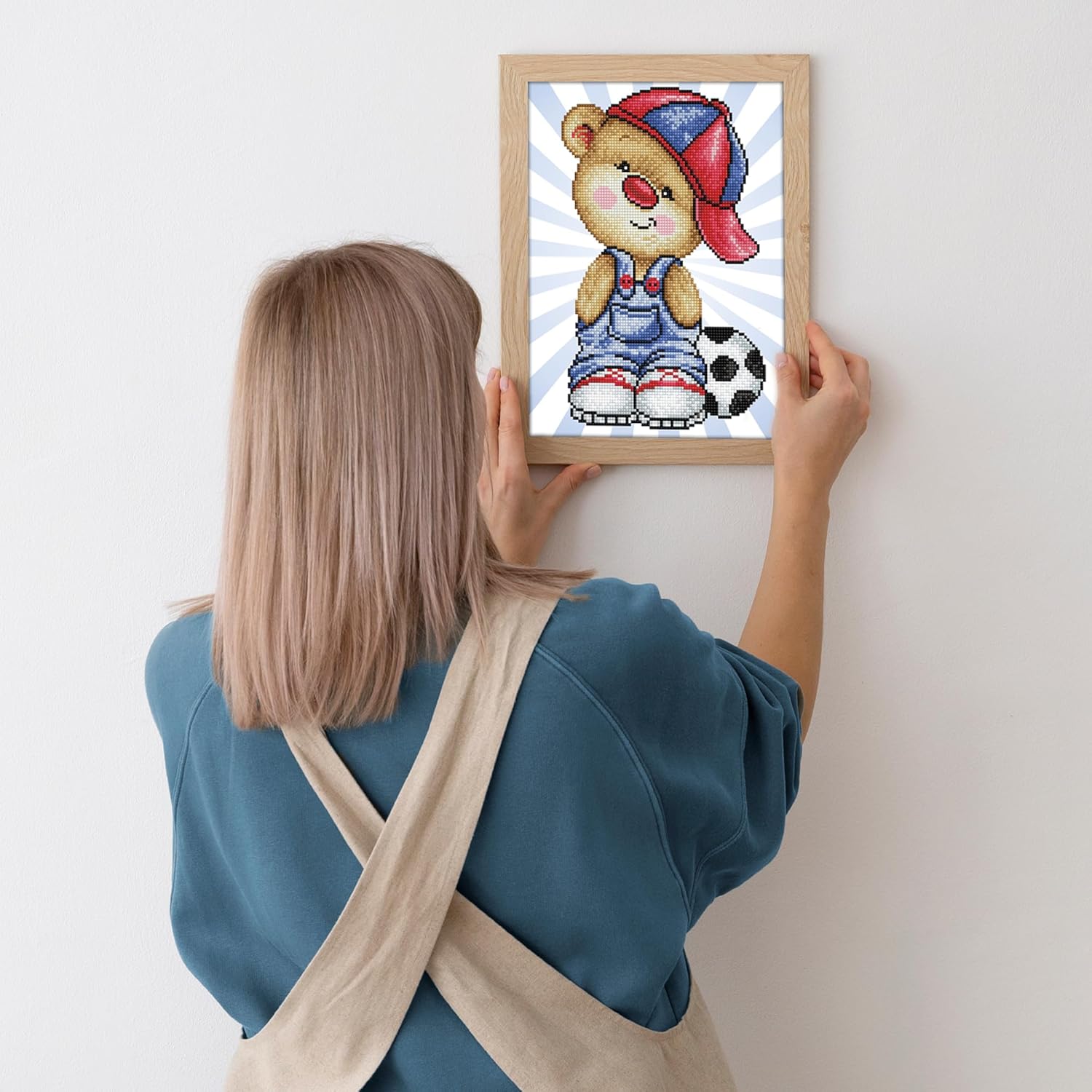 DIAMON DOT Let Pla wit Fram Bea Diamon Paintin Kit fo Adult Diamon Ar Kit Relaxin Creativ Craf Ki wit Dot Gem 14inchx10.9inch