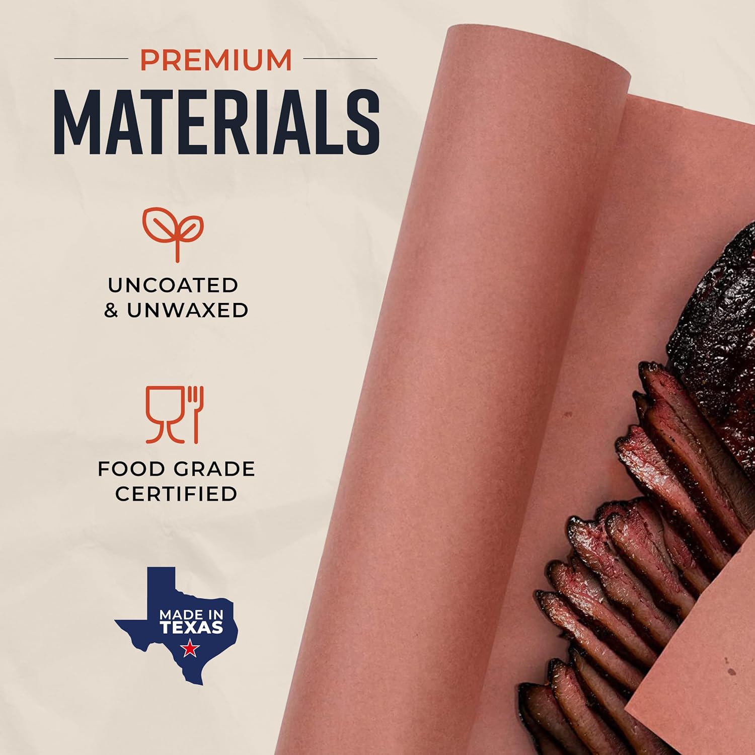 Bryco Goods Pink Butcher Paper Roll with Dispenser Box, 18inch x 175' (2100¡±) Food-Grade Peach Butcher Paper for Smoker, BBQ, Grilling, Smoking Meat - USA Made - Unbleached, Uncoated and Unwaxed
