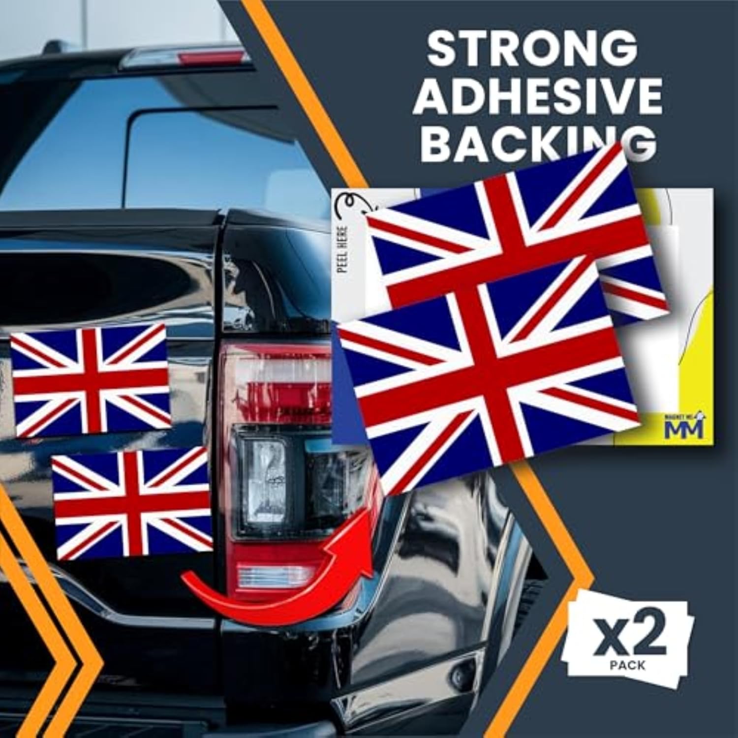 Magne M U Englan Fla Deca Sticke  Pac 3x Inc Adhesiv Decal fo Cars Trucks Laptops Toolboxe U Printe Vinyl Weatherproof Unite Kingdo Stickers Mad i USA