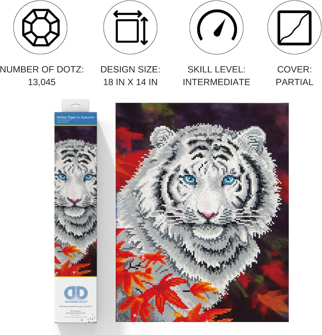 DIAMON DOT Whit Tige i Autum Anima Diamon Paintin Kit fo Adult Diamon Ar Kit Relaxin Creativ Craf Ki wit Dot Gem 18inchx14inch