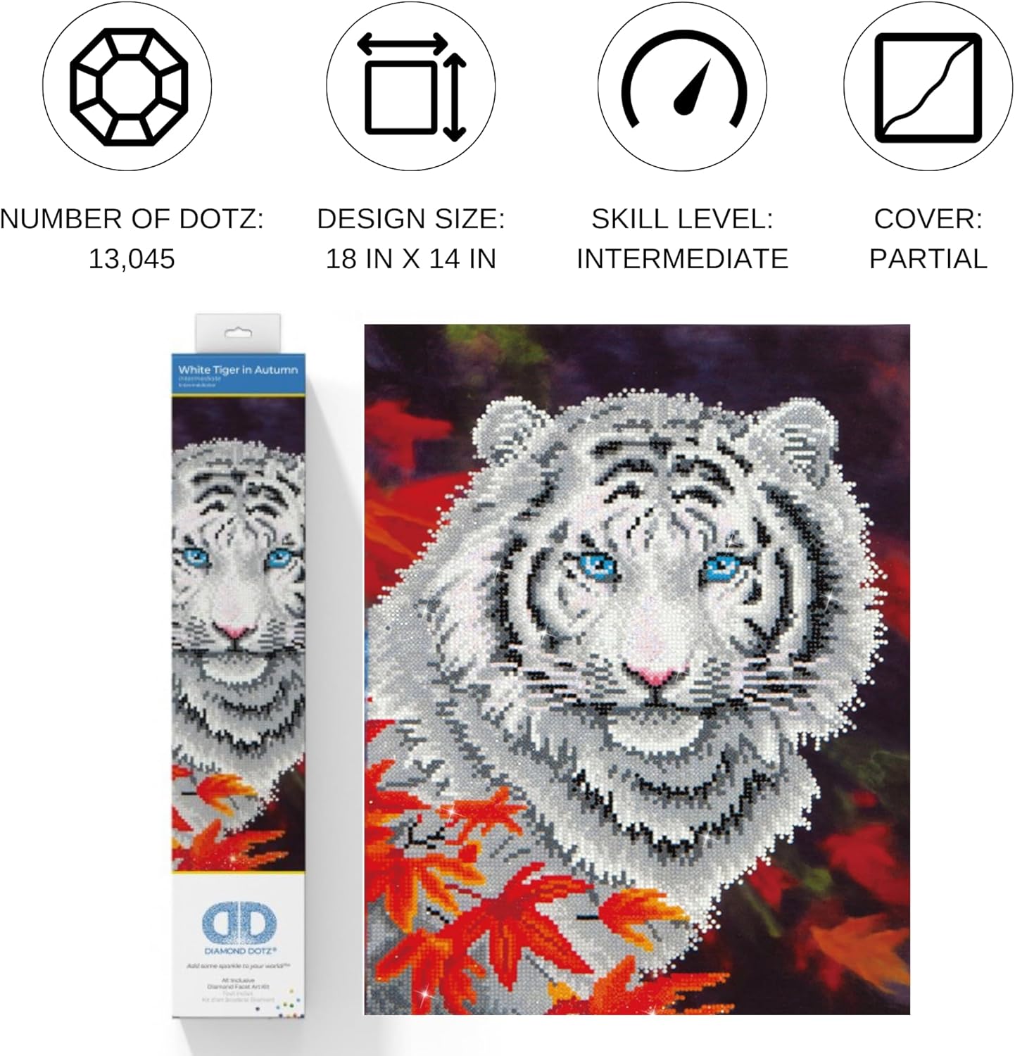 DIAMON DOT Whit Tige i Autum Anima Diamon Paintin Kit fo Adult Diamon Ar Kit Relaxin Creativ Craf Ki wit Dot Gem 18inchx14inch