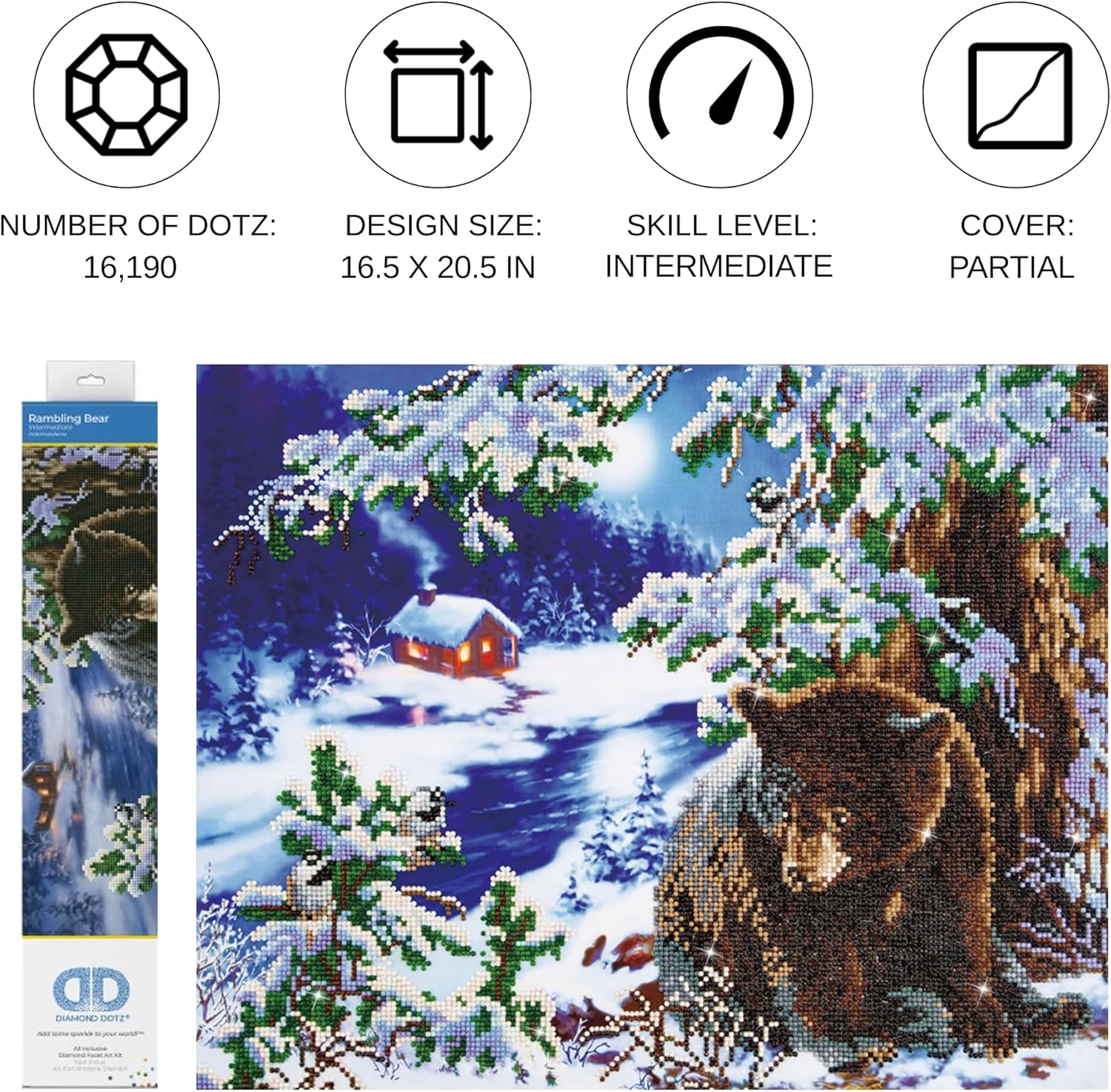 DIAMON DOT Ramblin Bea Anima Diamon Paintin Kit fo Adult Diamon Ar Kit Relaxin Creativ Craf Ki wit Dot Gem 16.5inchx20.5inch