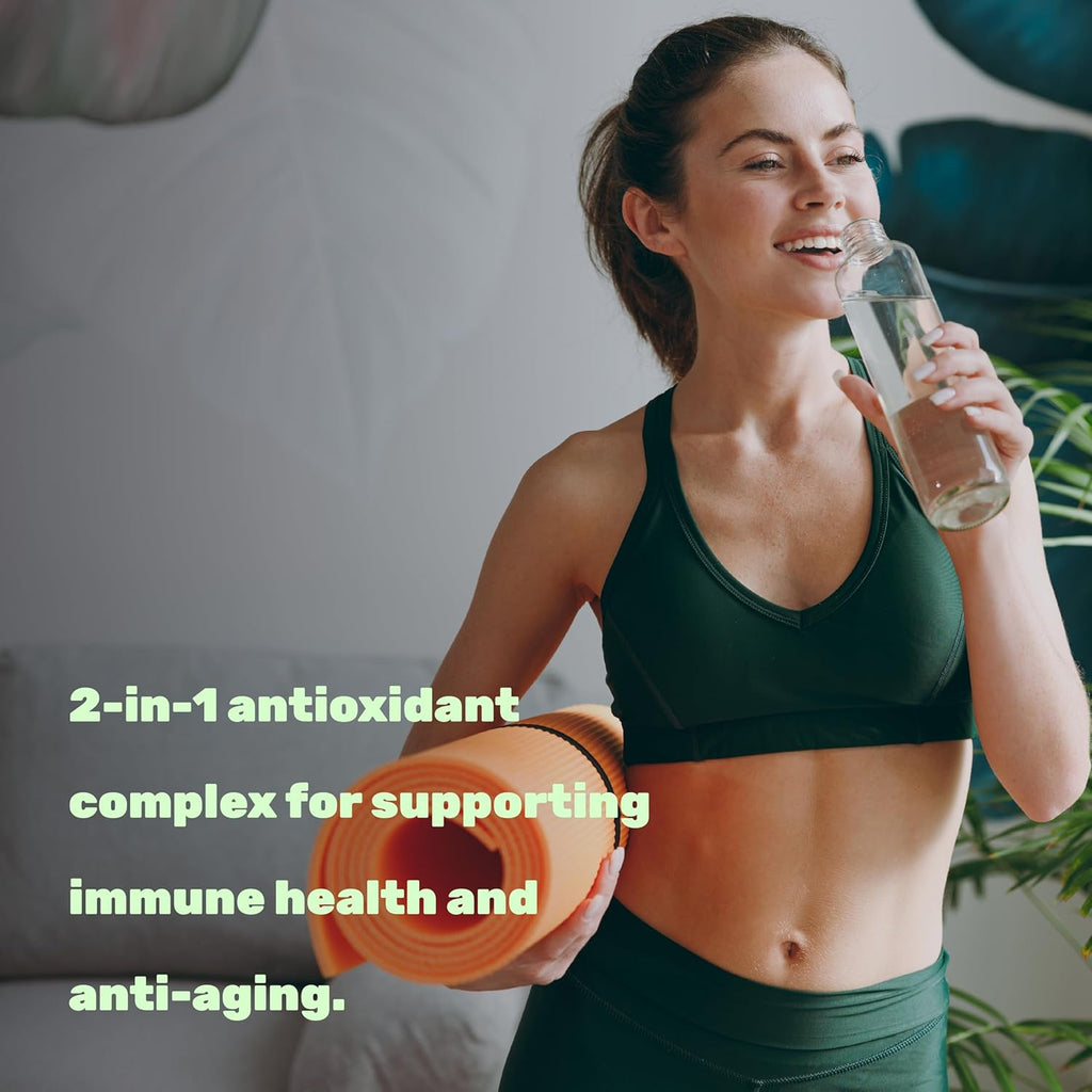 Glutathion Supplemen 1,000m Pe Serving 98 Purit Plu Vitami 500mg Activ Reduce For (GSH Intracellula Antioxidan Support Detoxificatio Immun Health