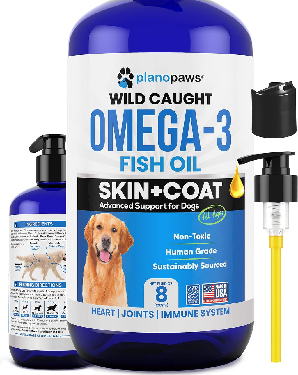 Omeg Fis Oi fo Dog Bette Tha Salmo Oi Do Fis Oi Supplemen t Reduc Sheddin Itchin Support Joints Brain an Hear Healt Ski an Coa Supplemen Liqui Fis Oil