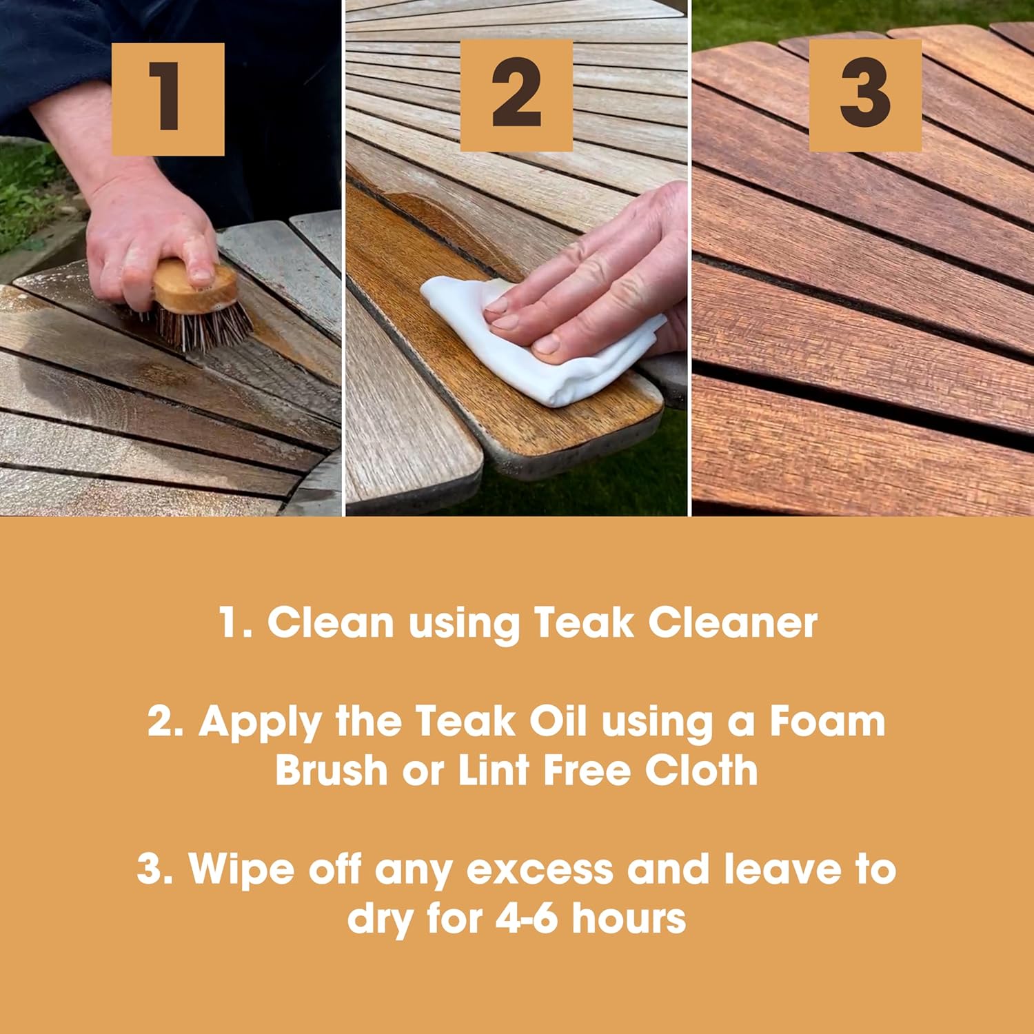 Furniture Clinic Teak Oil | 10x More Teak Oil | 170fl oz / 5 Liter | Wood Oil Protects Cleans Outdoor Indoor Furniture, Boats | Restore Protect Wood, Prevent Drying | Natural Matte Finish