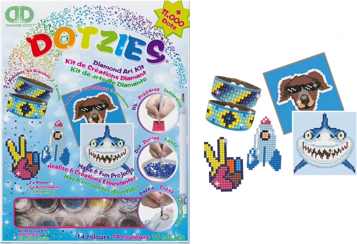 DIAMON DOT Bo Dotzie Variet Ki Diamon Paintin Kit fo Kid Diamon Ar Kit Relaxin Creativ Craf Ki wit Dot Gems