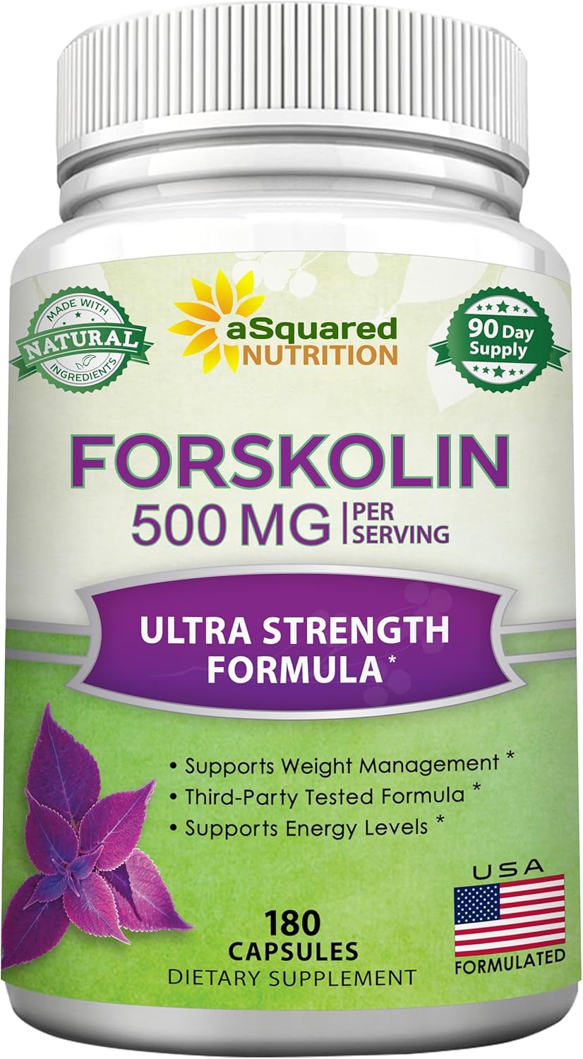 aSquare Nutritio Forskoli 500m Ma Strength-18 Capsules,Forskoli Supplemen fo Pur Weigh Los Fuel Coleu Forskohli Roo Forskoli Die Pills Bell Buste Fa Burne 2 Sli Tri Lose