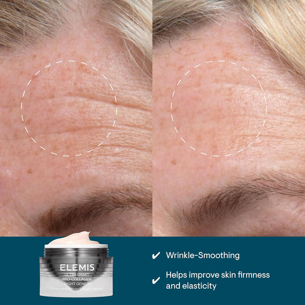 ELEMI ULTR SMAR Pro-Collage Nigh Geniu Powerfu Anti-Wrinkl Ric Recover Crea Replenishes Rejuvenates an Firm Ski Overnight