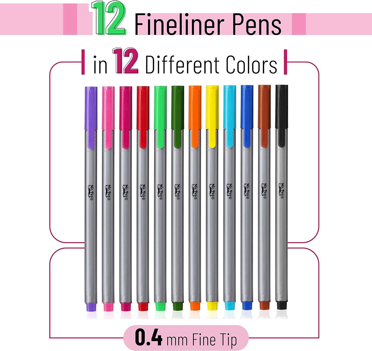 Fineliner Pens, 12 Pack, Pens Fine Point, Colored Pens, Journal Pen, Bible Journaling Pen, Journals Supplies
