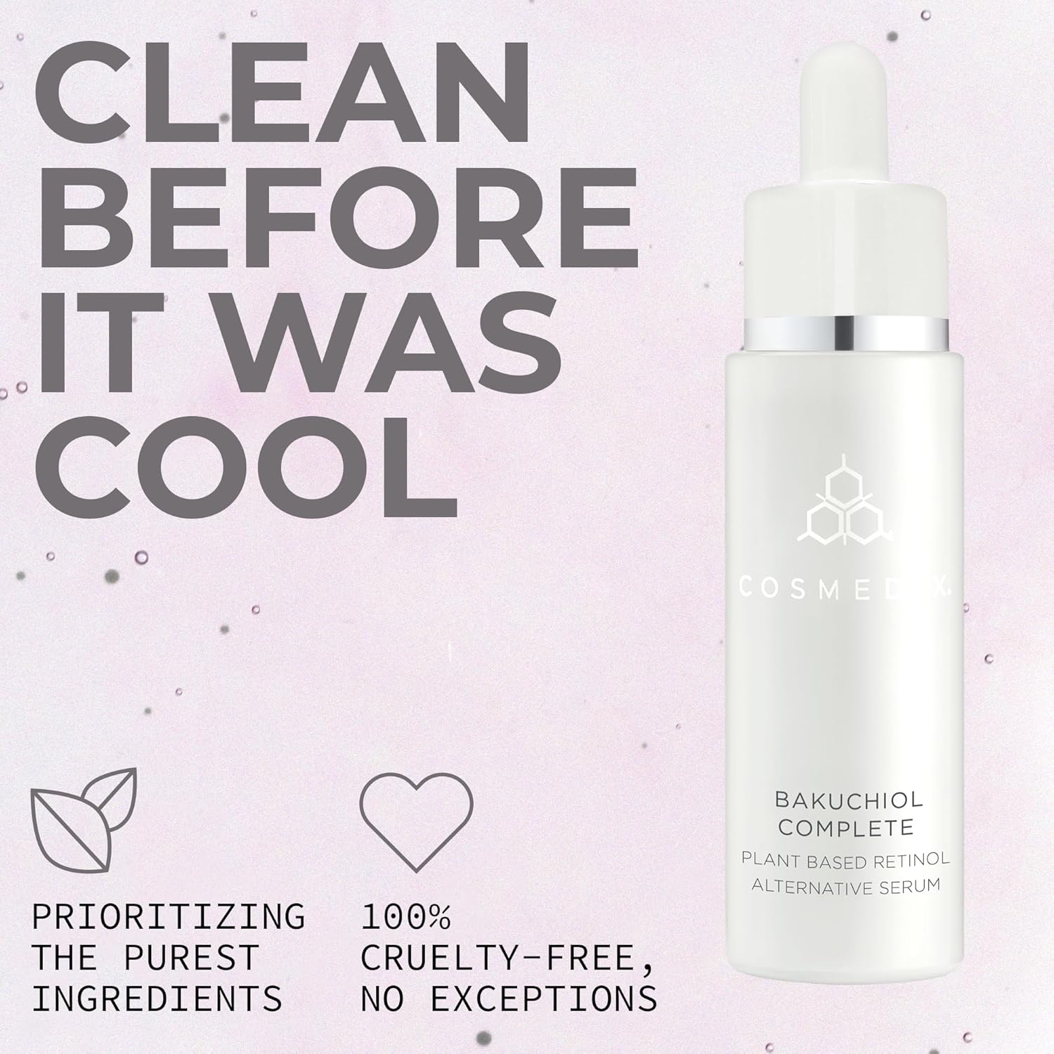 COSMEDI Bakuchio Complet Plant-Base Retino Alternativ Fac Seru Hydratin Seru fo Fin Lines Wrinkle Uneve Ski Ton Facia Ski Car fo Brighter Firme Fresh-Lookin Skin