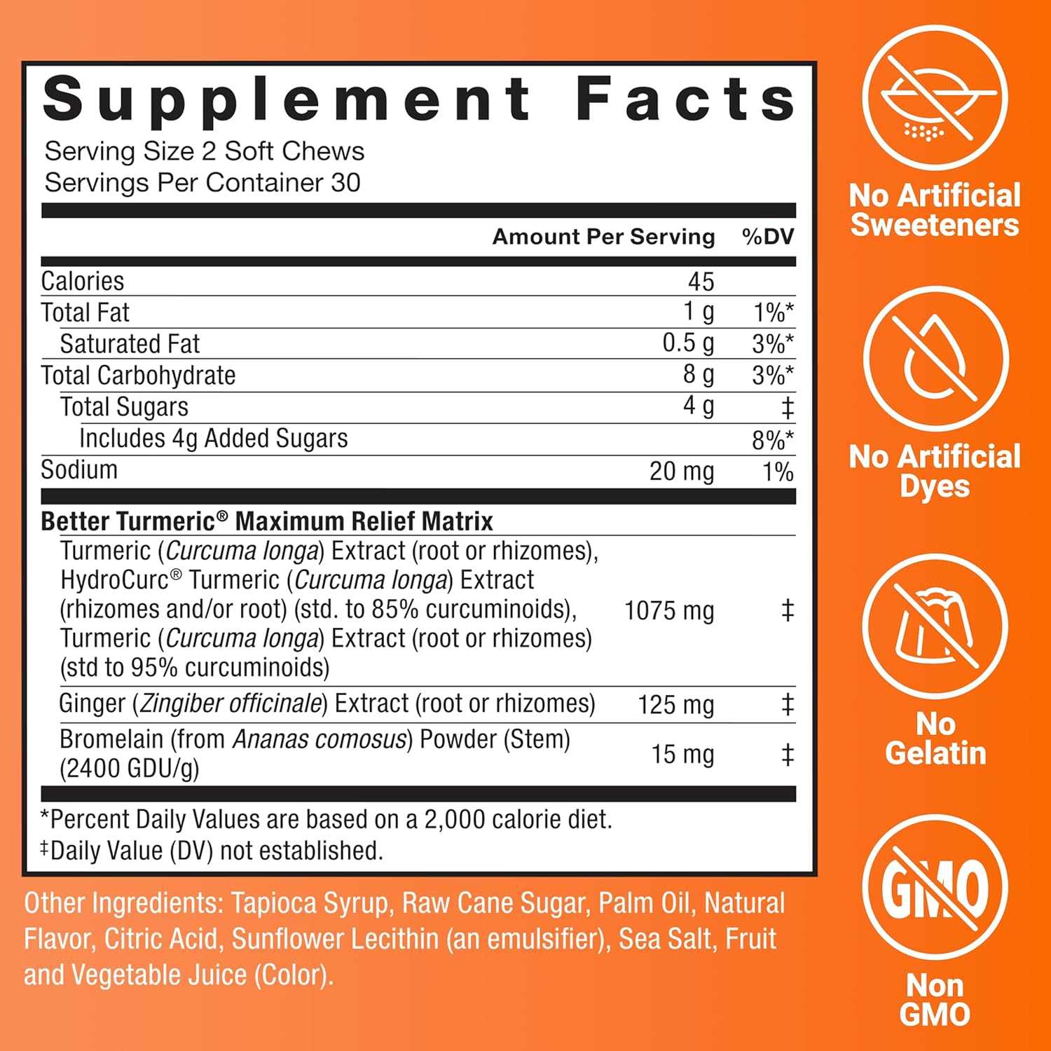 Force Factor Better Turmeric Maximum Joint Support, 1075mg Curcumin with Ginger to Support Mobility, Flexibility Comfort, Chews More Convenient Than Turmeric Gummies, Fruit Punch, 60 Soft Chews