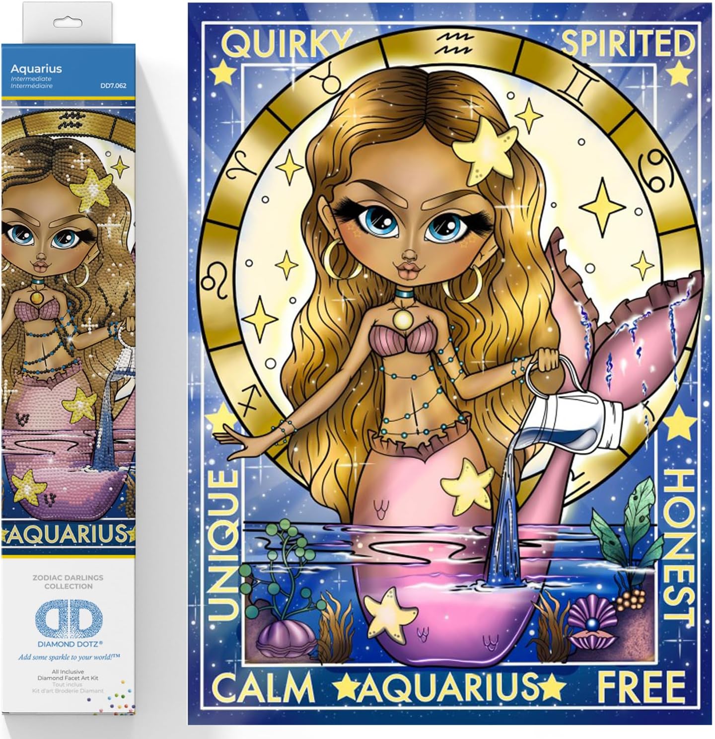 DIAMON DOT Aquariu Diamon Paintin Kit fo Adult Diamon Ar Kit Relaxin Creativ Craf Ki wit Dot Gem 15.8x11.8