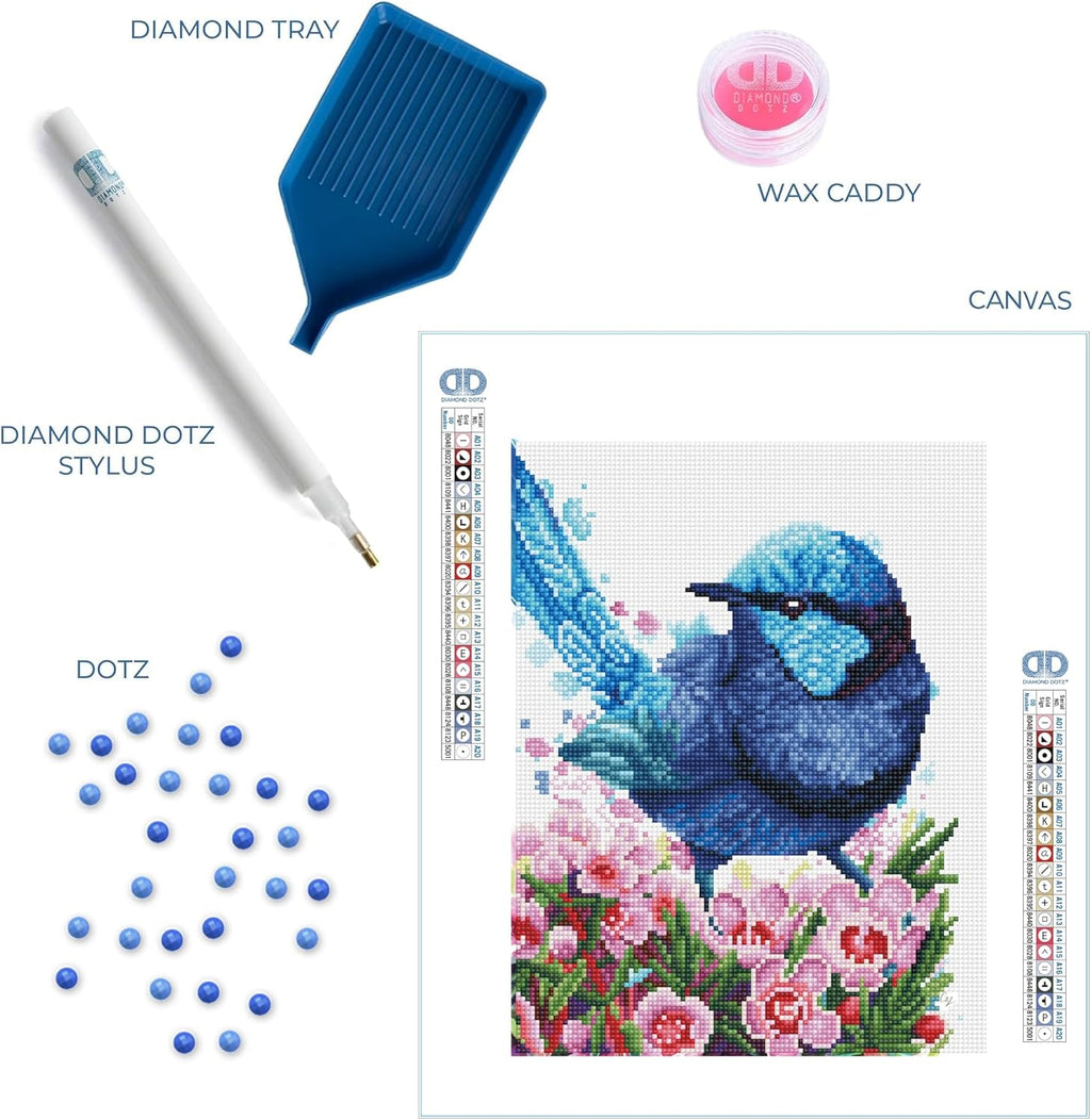 DIAMON DOT Splendi Fair Wre Bir Diamon Paintin Kit fo Adult Diamon Ar Kit Relaxin Creativ Craf Ki wit Dot Gem 10.6inchx13.8inch