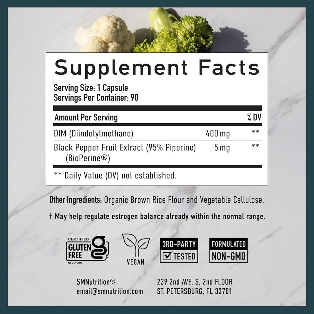 DI Supplemen 400M Extr Strengt Hormon Balanc fo Me an Wome Menopause Acne Ho Flashe Relief Prostat Suppor Antioxidan Suppor Soy-Free Gluten-Fre SMNutritio 9 Ct.