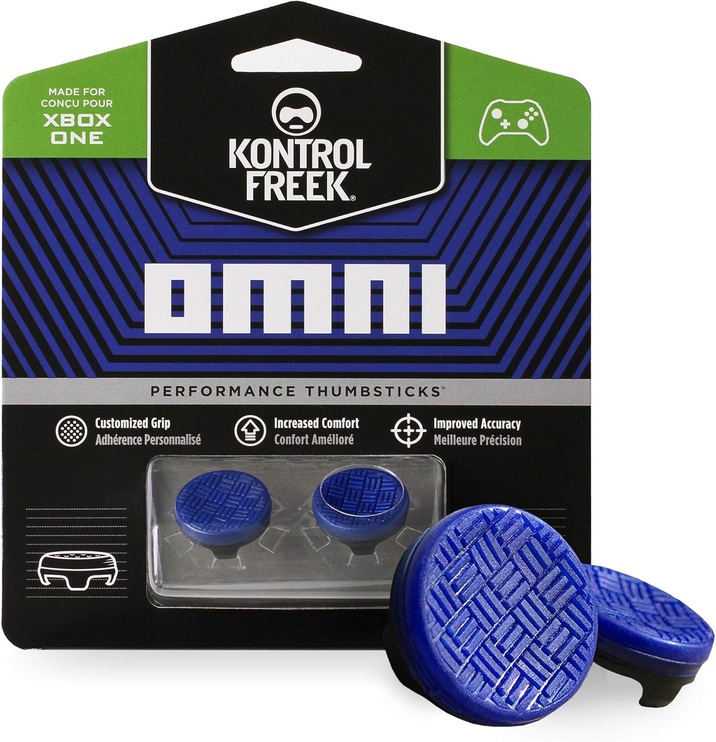 KontrolFreek Omni for Xbox One and Xbox Series X Controller | 2 Performance Thumbsticks | 2 Low-Rise Concave | Blue