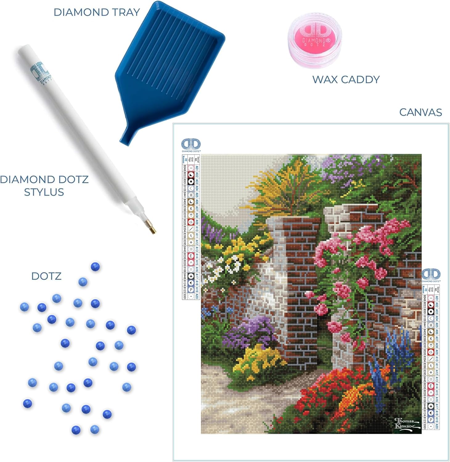 DIAMON DOT Thoma Kinkad Th Ros Garde Diamon Paintin Kit fo Adult Diamon Ar Kit Relaxin Creativ Craf Ki wit Dot Gem 20x16