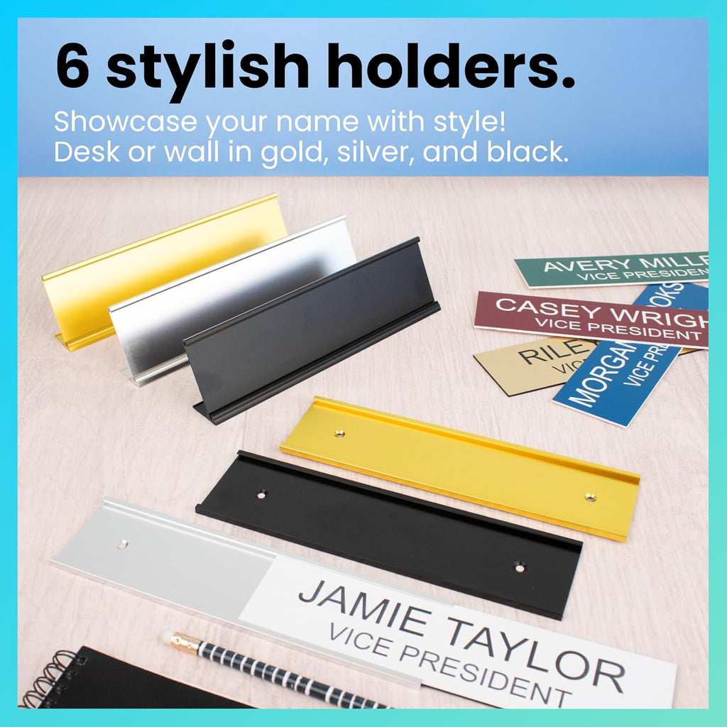 ExcelMark 2inch x 10inch Custom Engraved Name Plate with Square Corners