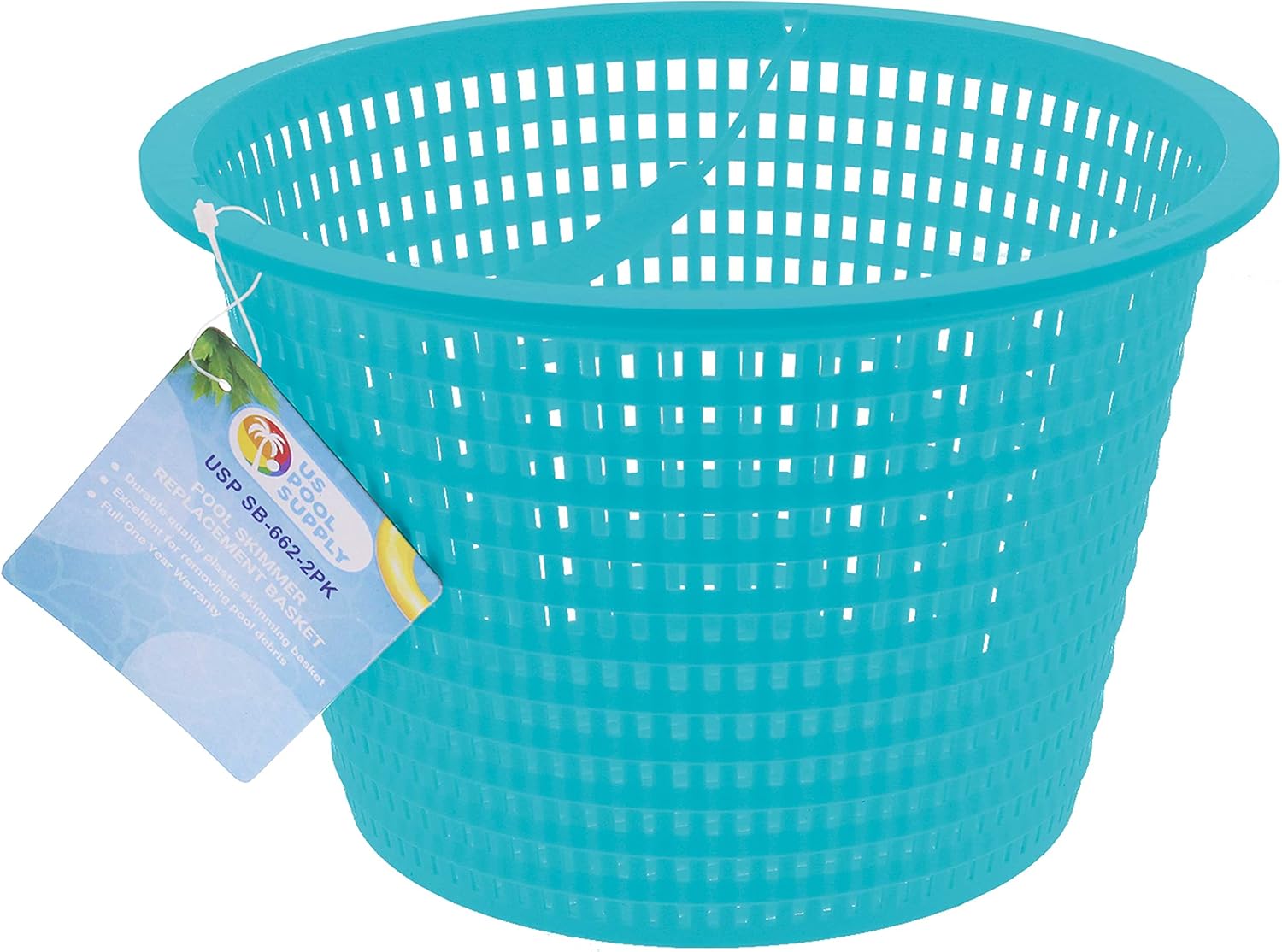 U.S. Pool Supply Swimming Pool Plastic Skimmer Replacement Basket (Set of 2) - Skimmer Basket for Inground Pool, Skim Filter Remove Leaves and Debris - 8inch Top, 5.5inch Bottom, 5inch Deep - Not Weighted