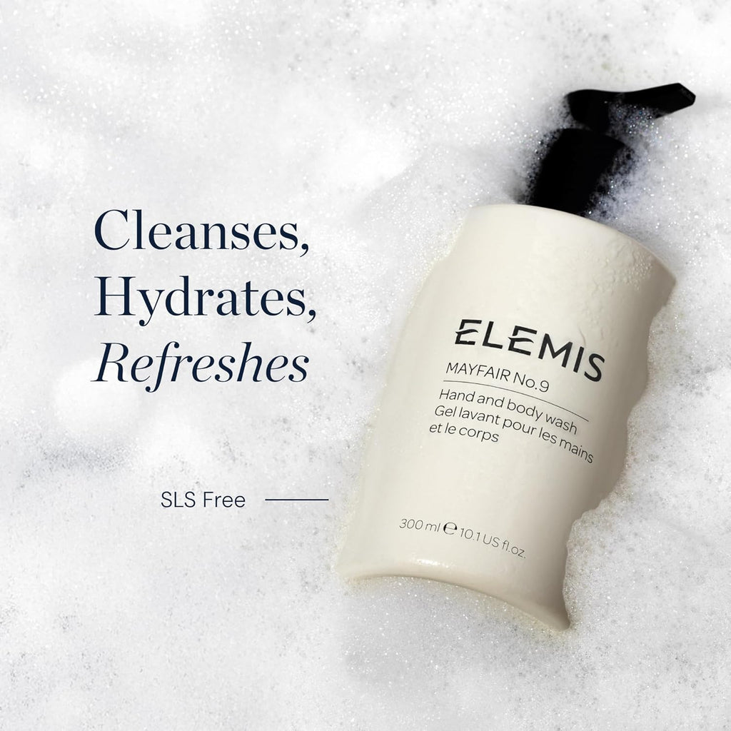 ELEMIS Mayfair No.9 Hand Body Wash, Cleanses, Hydrates, and Refreshes, 95% Biodegradable, PEG- and SLS-Free, Refillable + Recyclable Bottle, 300ml