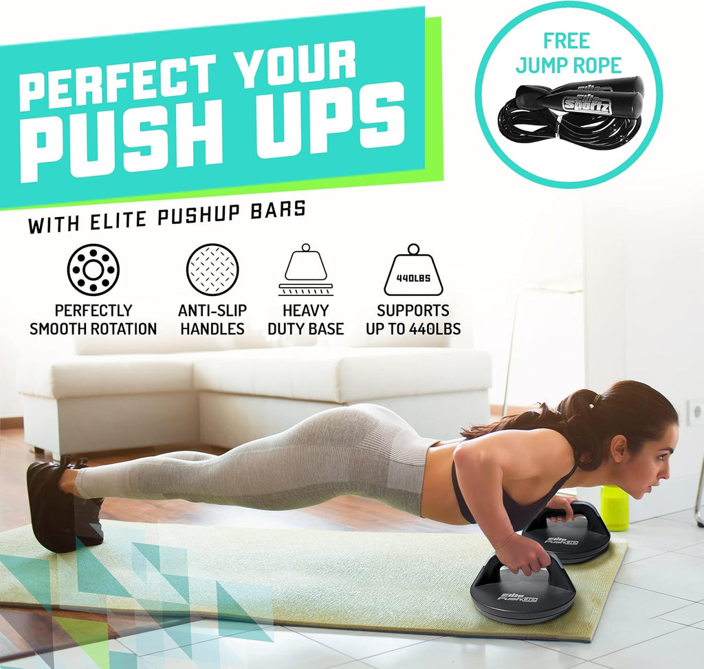 Elit Sport Pus U Bar Yo Wil Fee Les Wris Pai Tha Whe Doin Norma Pushups Ver Sturd an Won¡¯ Slid Around