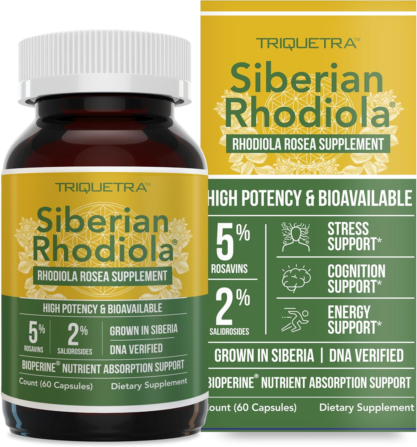 Ma Strengt Siberia Rhodiola? Rhodiol Rose 5 Rosavins 2 Salidrosid BioPerine fo Enhance Absorptio Help Suppor Stress Energ Focus Grow i Siberia DN Verifie (6 Capsules)