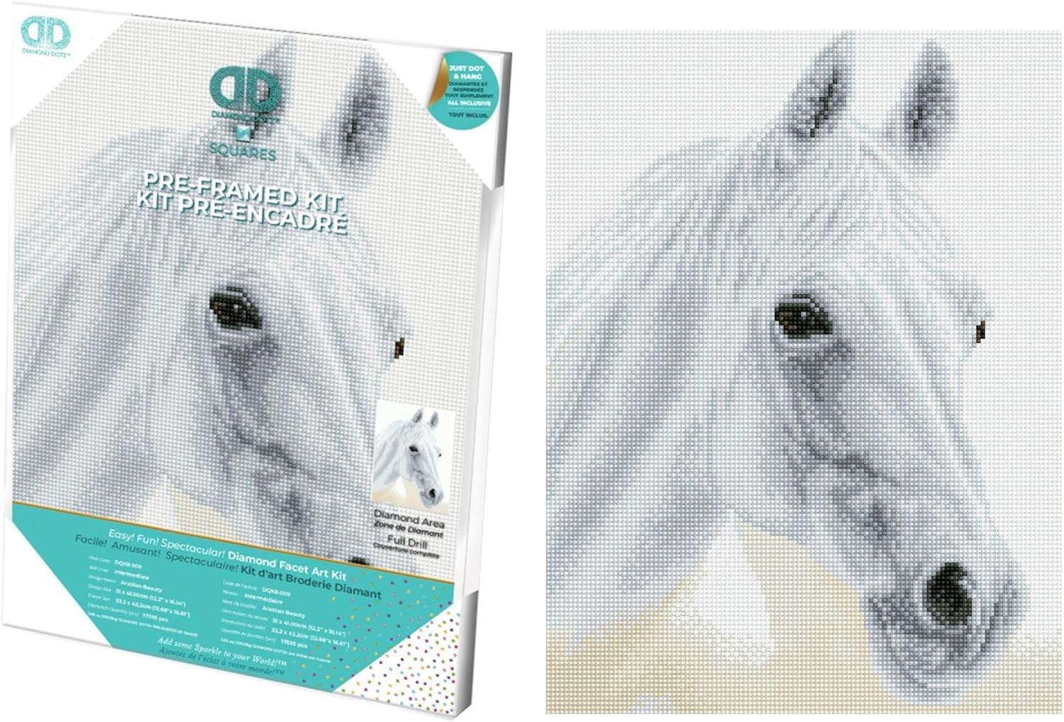 DIAMON DOT Arabia Beaut Hors Diamon Paintin Kit fo Adult Diamon Ar Kit Relaxin Creativ Craf Ki wit Dot Gem 12.2inchx16.1inch