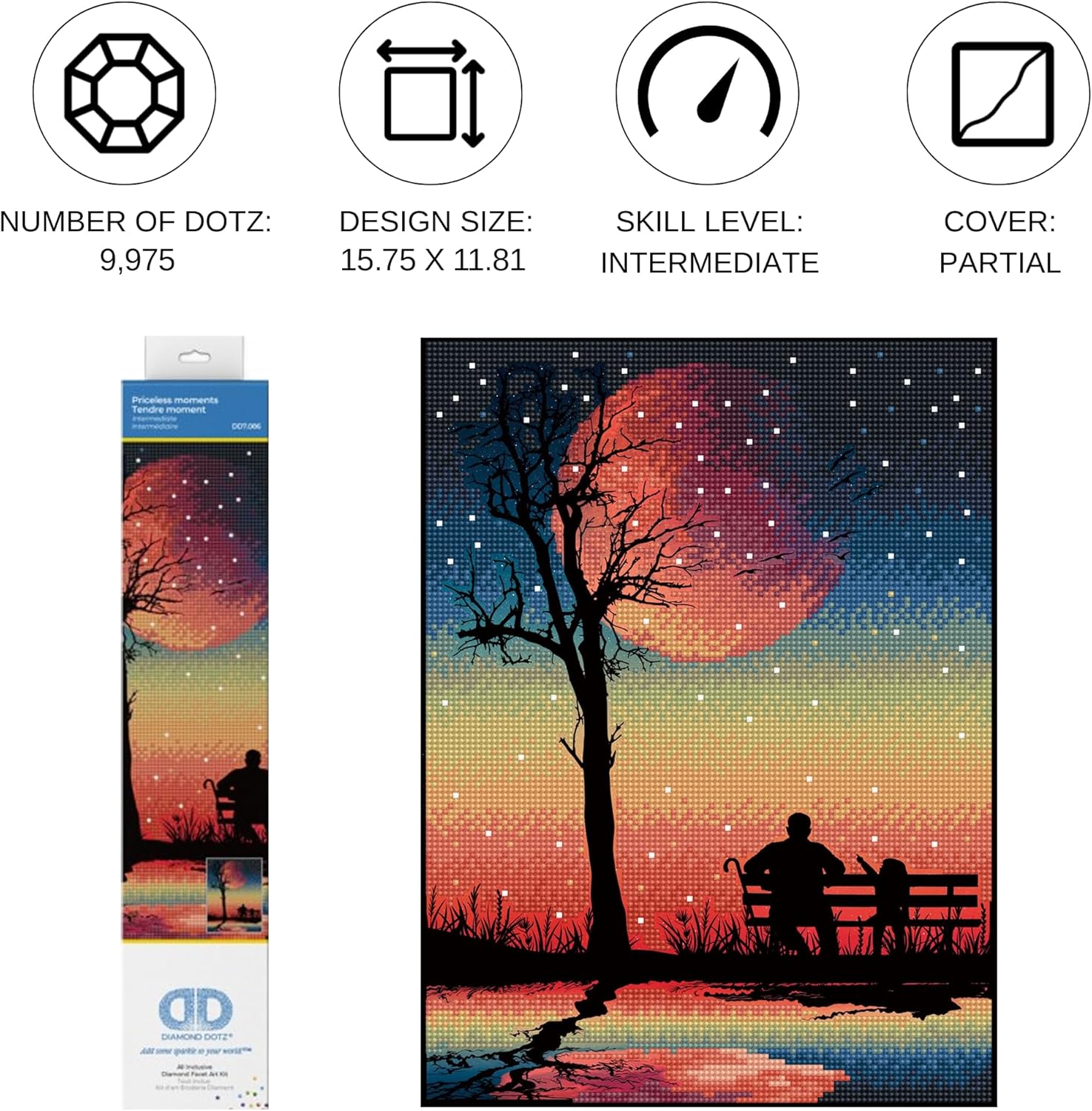 DIAMON DOT Priceles Moment Scener Diamon Paintin Kit fo Adult Diamon Ar Kit Relaxin Creativ Craf Ki wit Dot Gems15.8inchx11.8inch