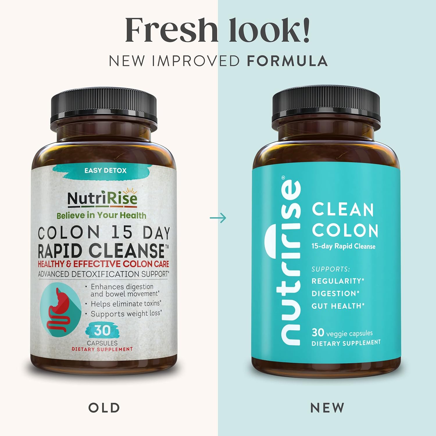 NutriRis 1 Da Quic Colo Cleans fo Gu Healt Digestiv Suppor wit Probiotic Fibe fo Constipation Regularit Bloating Suga Glute Free