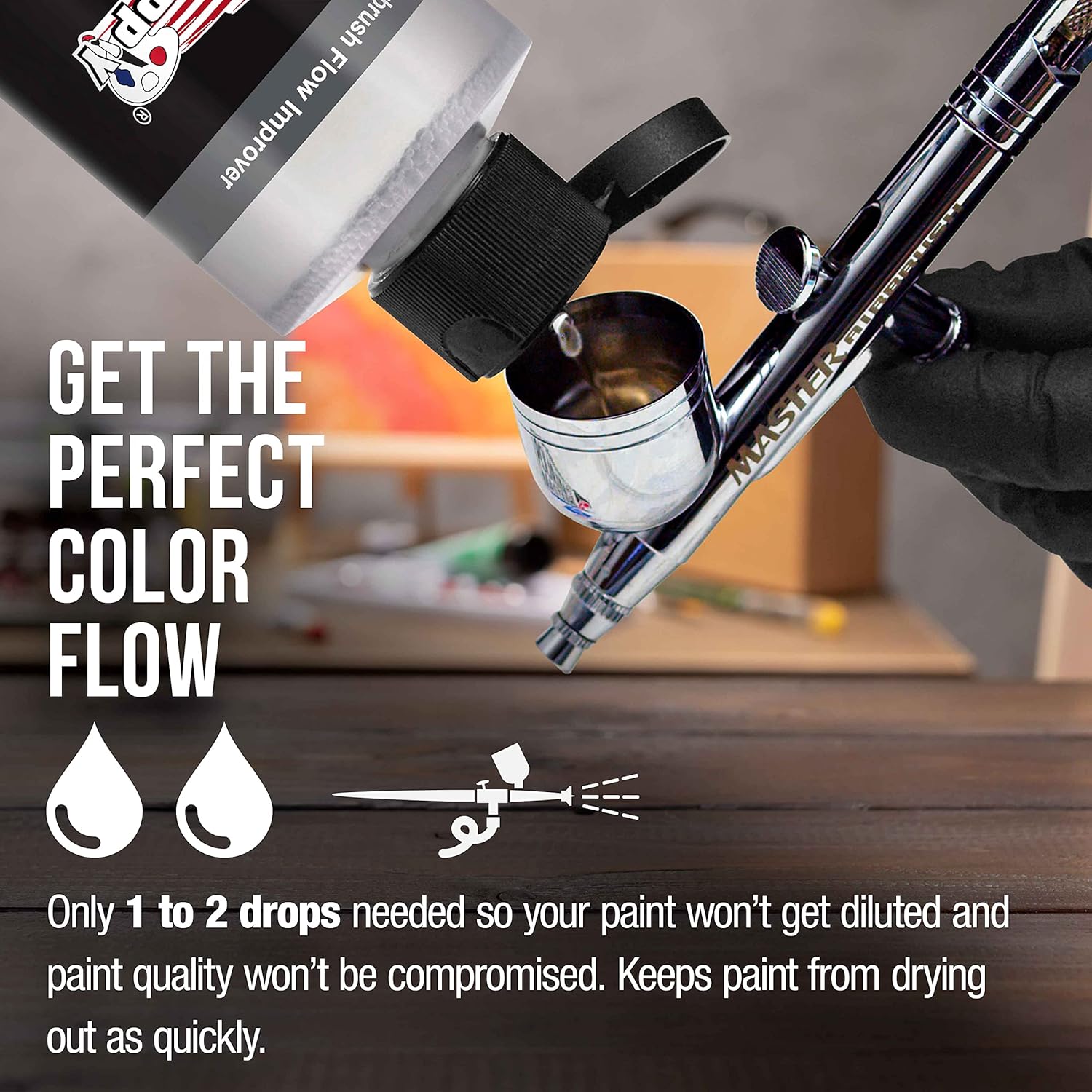 U.S Ar Suppl Airbrus Flo Improver 8-Ounc Bottl Additiv t ImpAcryli Pain Flow Reduc Clogs Pain Wetting Dr Needl Tips Sprayin Performance Thinne Artist Hobbyis Tool