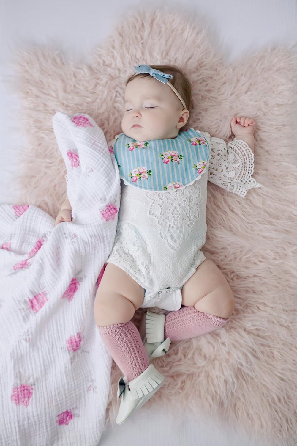 Margau Ma Musli Swaddl Blanket Pac Larg 47x4 Inches Breathabl Bab Blankets Pin Purpl Flower Newbor Essential Mus Haves