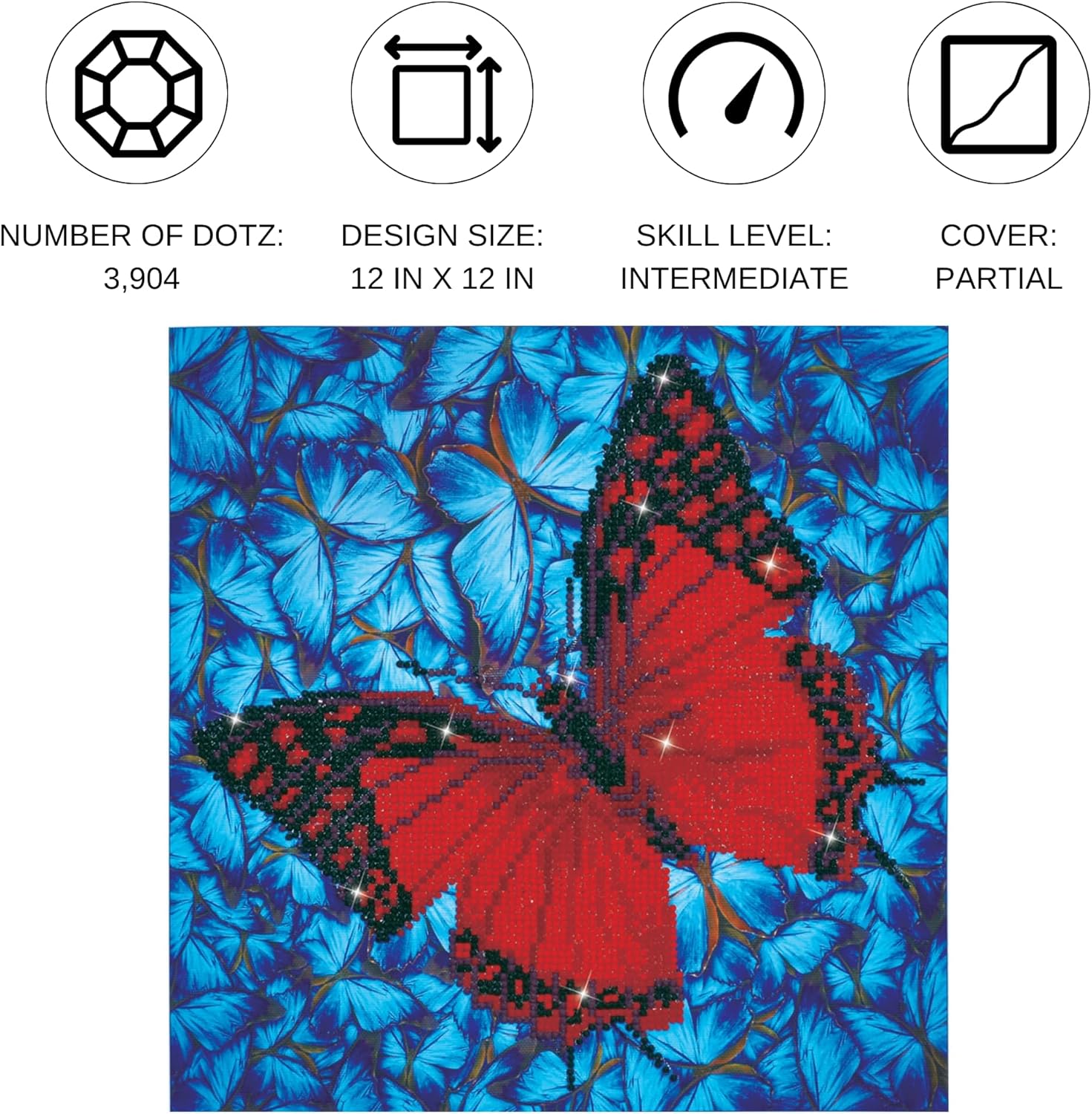 DIAMON DOT Flutterb Re Diamon Paintin Kit fo Adult Diamon Ar Kit Relaxin Creativ Craf Ki wit Dot Gem 12x12