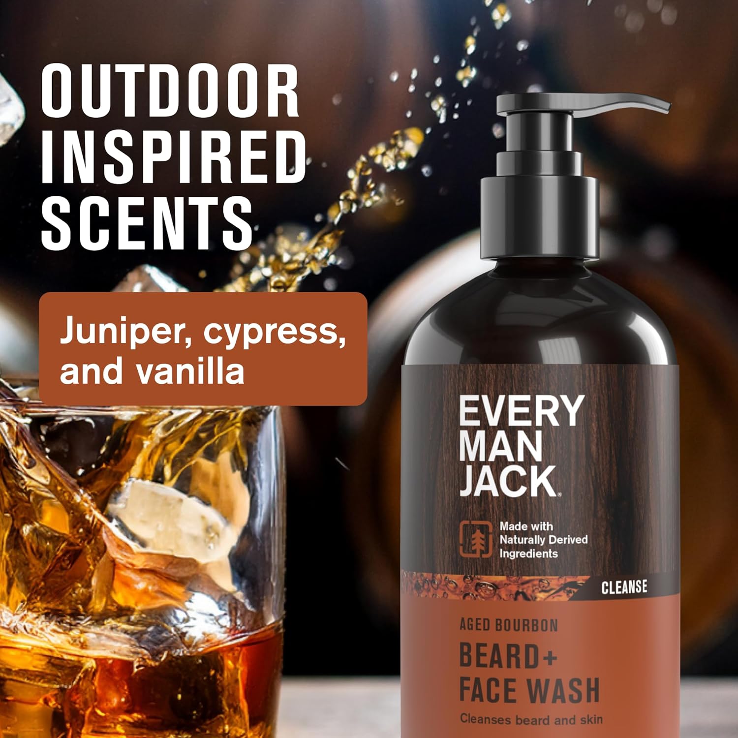 Every Man Jack Beard Essentials Gift Set for Men ¨C Complete Routine with 5 Full-Size Products ¨C Aged Bourbon Scent - Beard & Face Wash, Lotion, Oil, Butter & Comb