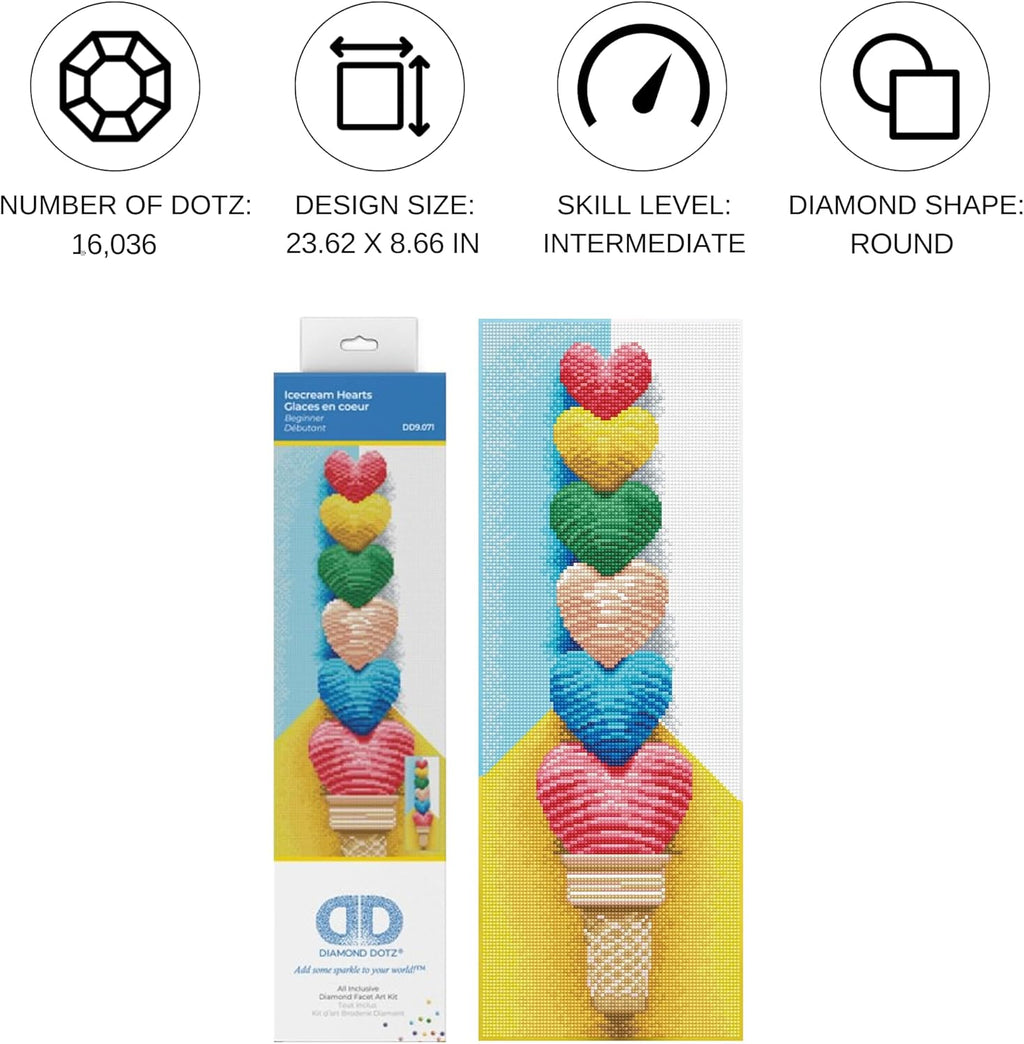 Diamon Dot Ic Crea Heart Foo Diamon Paintin Kit fo Adult Diamon Ar Kit Relaxin Creativ Craf Ki wit Dot Gem 23.6inchx8.7inch