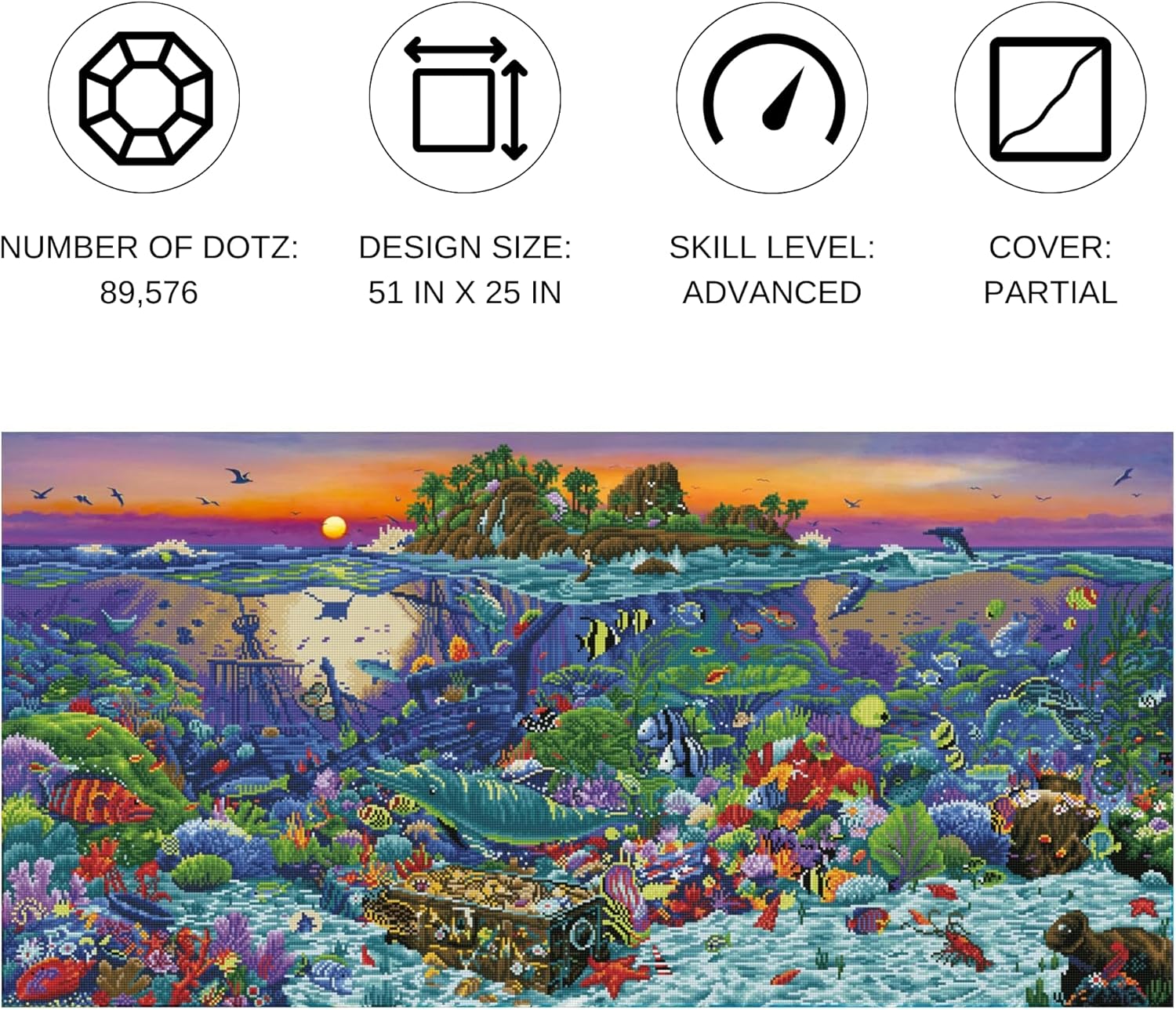 DIAMON DOT Cora Ree Islan Diamon Paintin Kit fo Adult Diamon Ar Kit Relaxin Creativ Craf Ki wit Dot Gem 51x25
