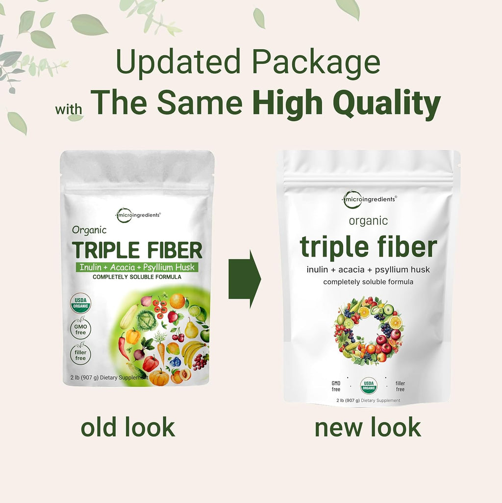 Micr Ingredient Organi Tripl Fibe Powder 2l Natura Prebioti t Suppor Digestiv Gu Healt Soluble Easil Digestibl Unflavored Vegan