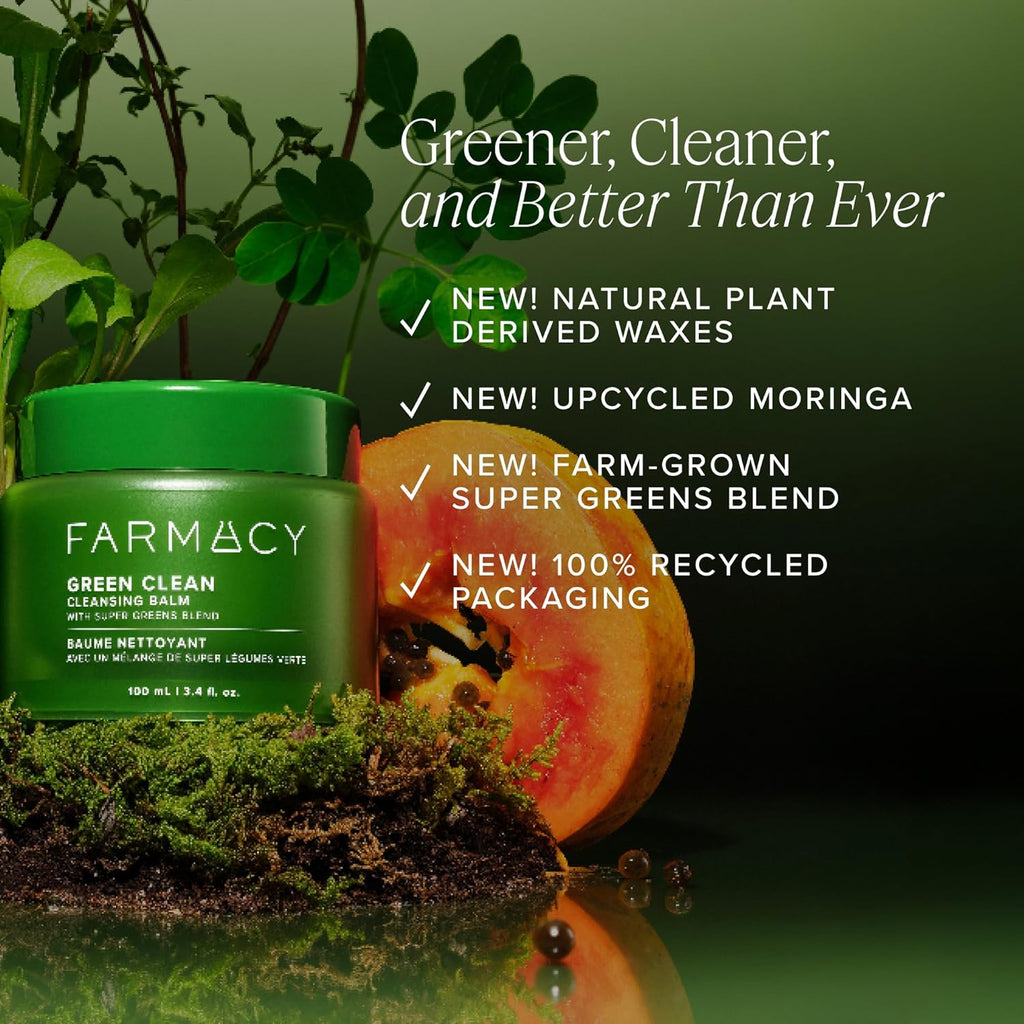 Farmacy Melt Moisturize Duo - Travel Size Skin Care Set with Green Clean Makeup Remover Balm Honey Halo Moisturizer Face Cream - Cleanses Skin Hydrates for a Plump, Dewy Glow (2 Count)