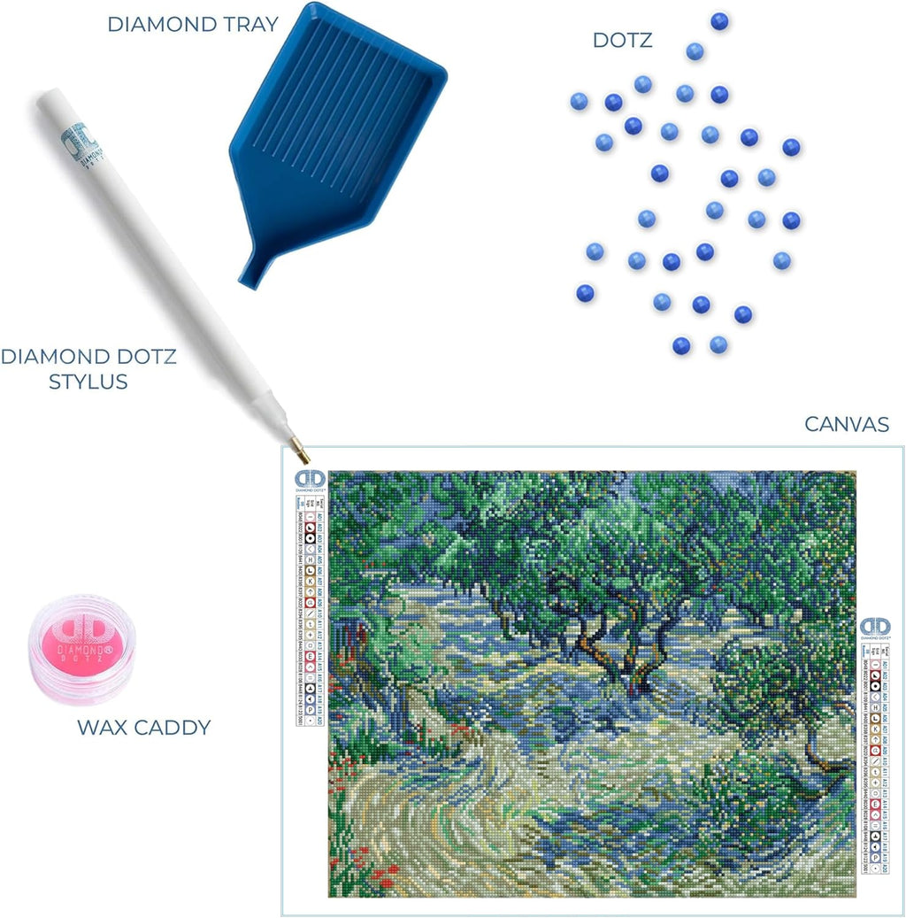 DIAMON DOT Oliv Orchar Va Gog Landscap Diamon Paintin Kit fo Adult Diamon Ar Kit Relaxin Creativ Craf Ki wit Dot Gem 16.5inchx20.5inch