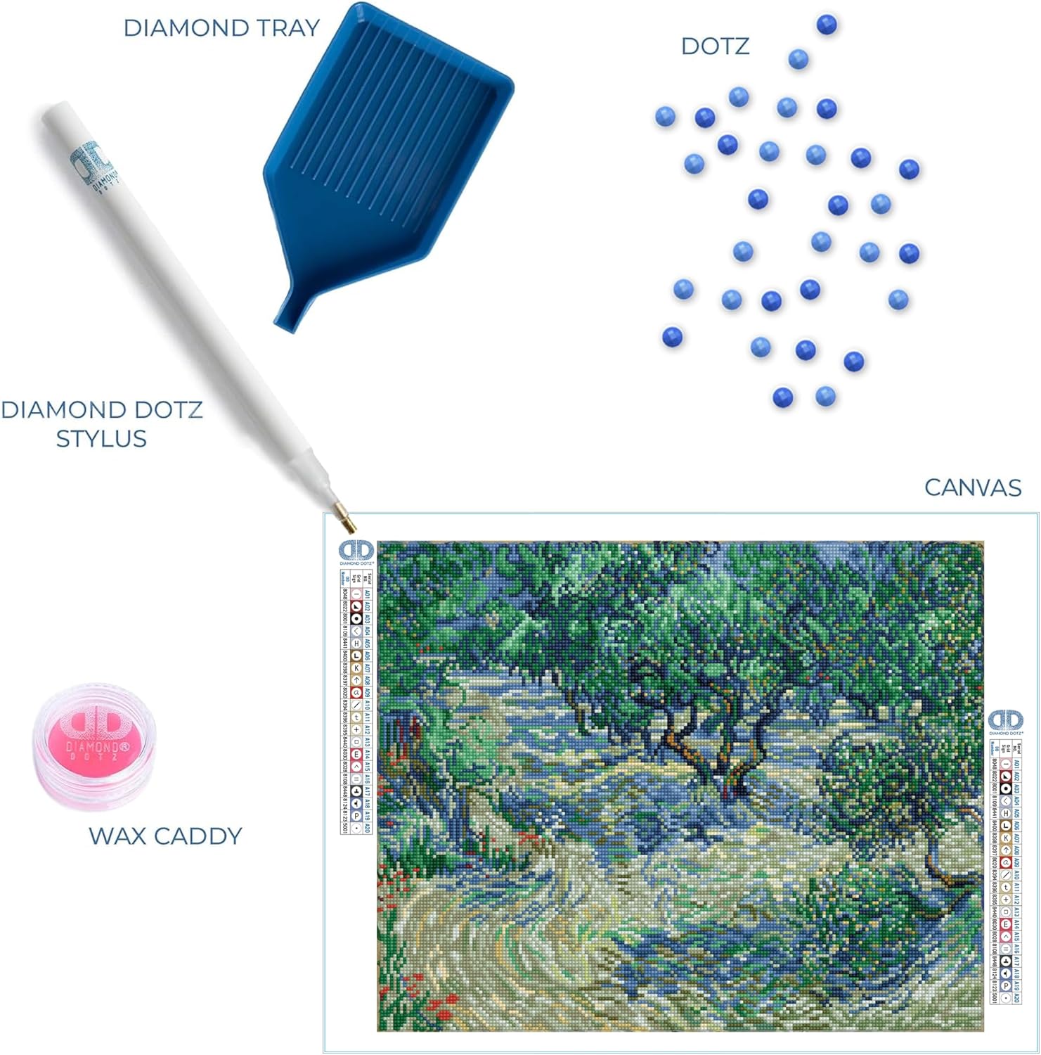 DIAMON DOT Oliv Orchar Va Gog Landscap Diamon Paintin Kit fo Adult Diamon Ar Kit Relaxin Creativ Craf Ki wit Dot Gem 16.5inchx20.5inch