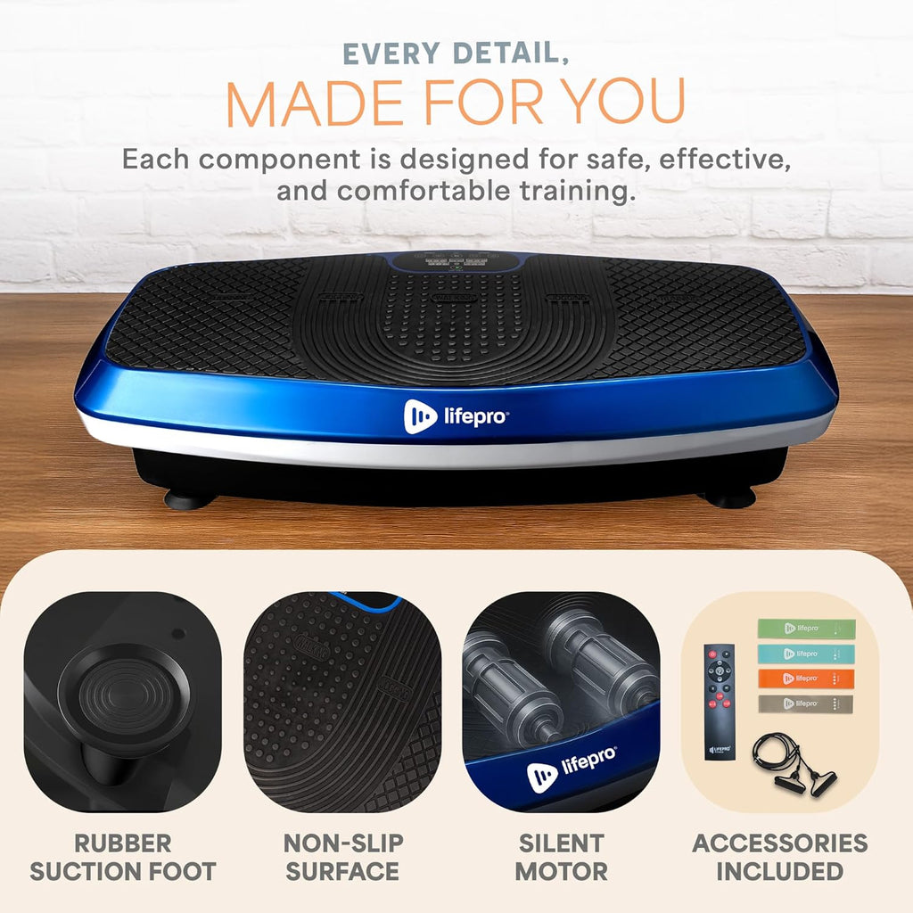 Lifepro Hovert 3D Heavy Duty Vibration Plate Machine ¨C Sturdy Dual Motor Platform with Lateral & 3D Motion ¨C Full Body Workout for Strength, Balance, Recovery & Circulation