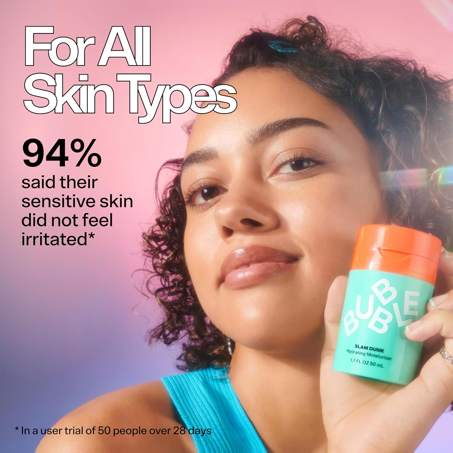 Bubbl Skincar Sla Dun Hydratin Fac Moisturize Lightweigh Fac Lotio Wit Vitami  Alo Ver Dail Facia Moisturize fo Norma Dr Ski Ski Car wit Blu Ligh Protectio (50ml)
