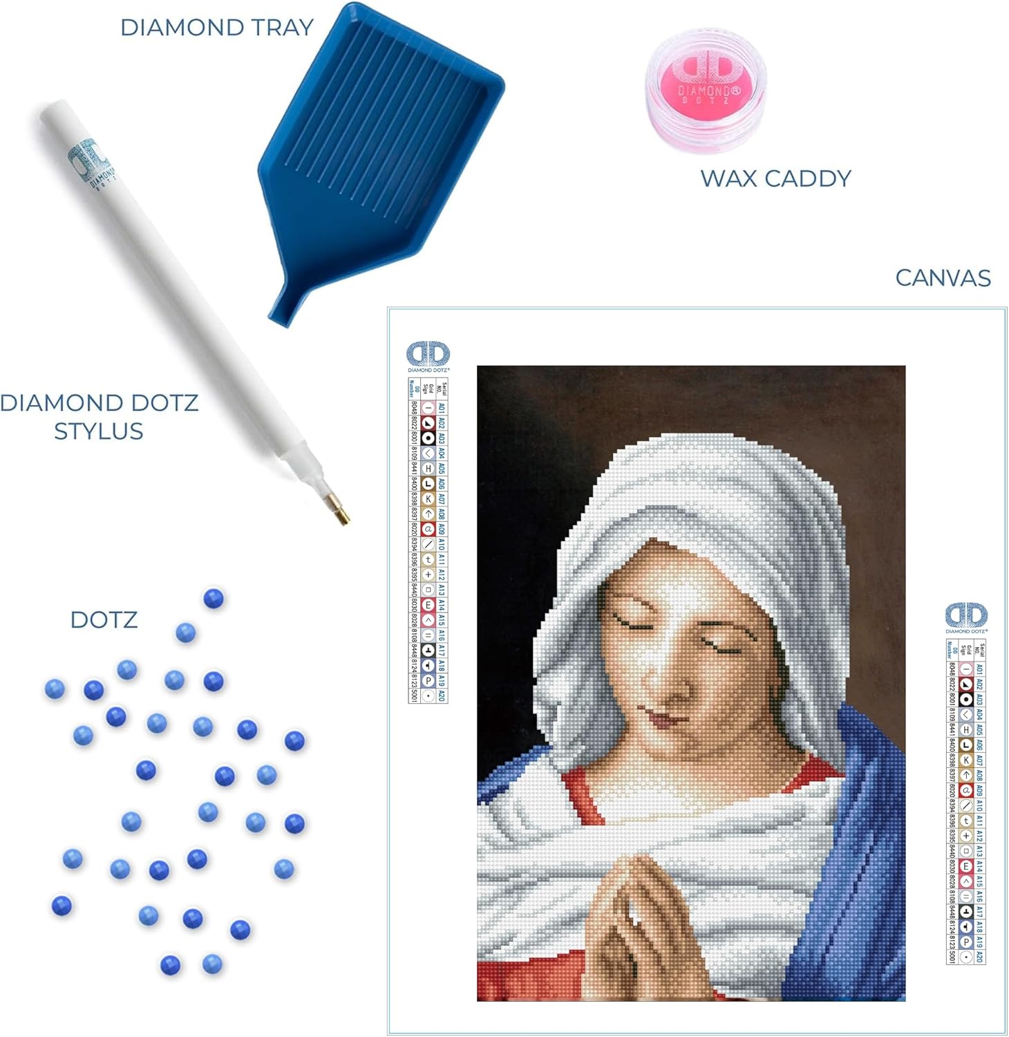 DIAMON DOT Th Virgi i Praye Diamon Paintin Kit fo Adult Diamon Ar Kit Relaxin Creativ Craf Ki wit Dot Gems