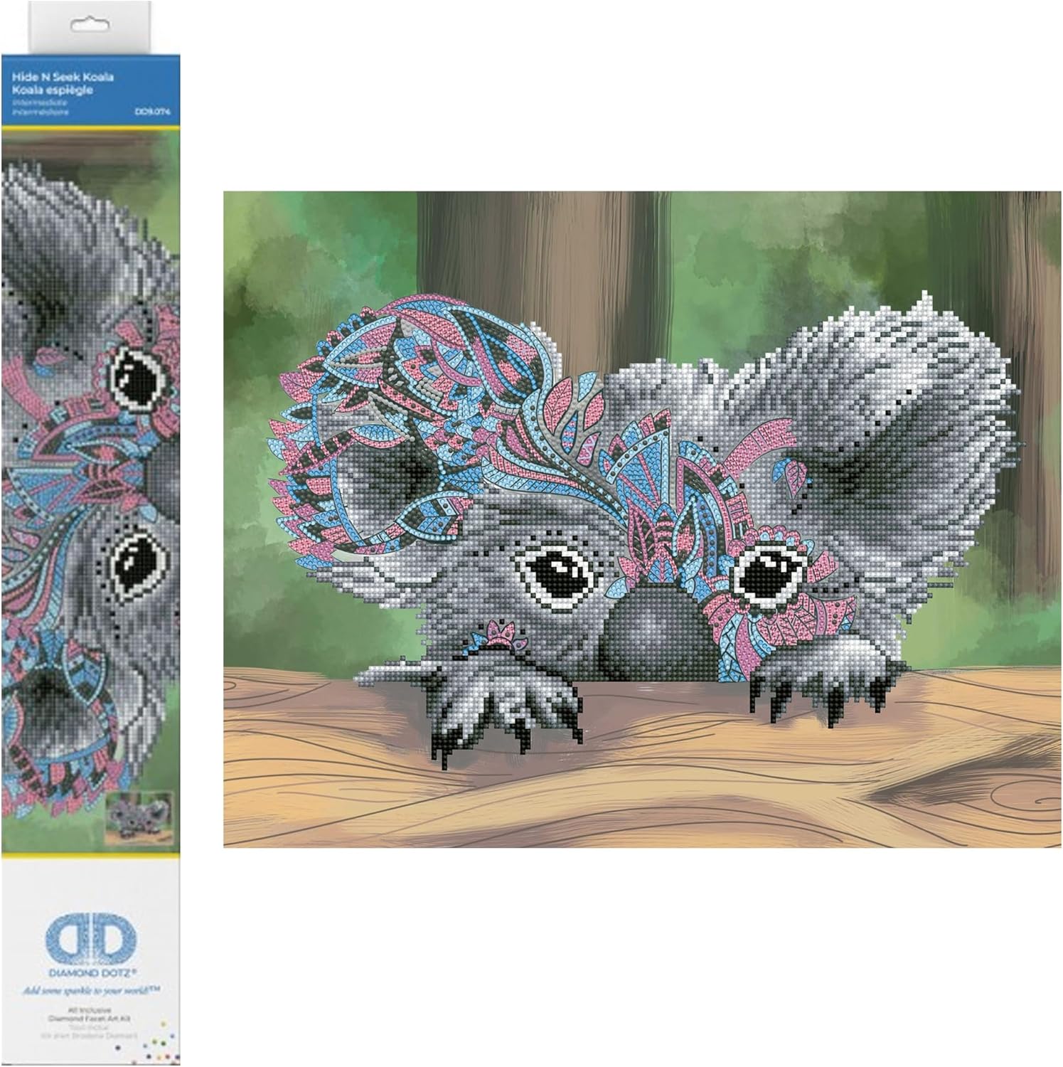 DIAMON DOT Hid See Koal Diamon Paintin Kit fo Adult Diamon Ar Kit Relaxin Creativ Craf Ki wit Dot Gem 17.9inchx14inch