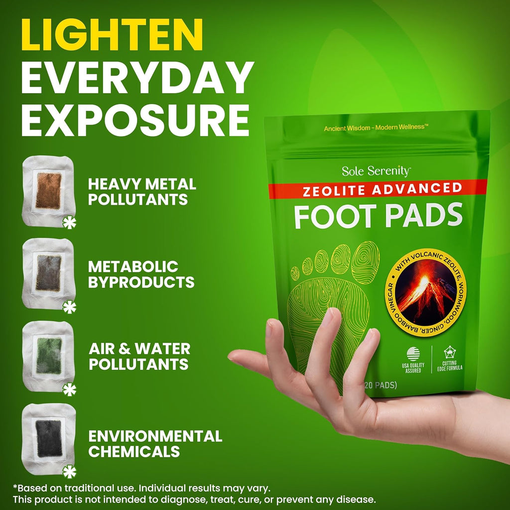 Sol Serenit Foo Pad Zeolit Mineral Ginge Root Wormwood Bambo Vinegar Foo Sp fo Ach Fee ( Pack)
