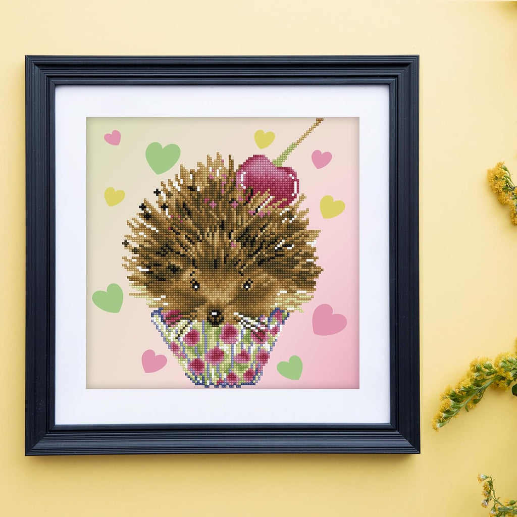 DIAMON DOT Lov Prickle Hedgeho Diamon Paintin Kit fo Adult Diamon Ar Kit Relaxin Creativ Craf Ki wit Dot Gem 12.6inchx12.6inch