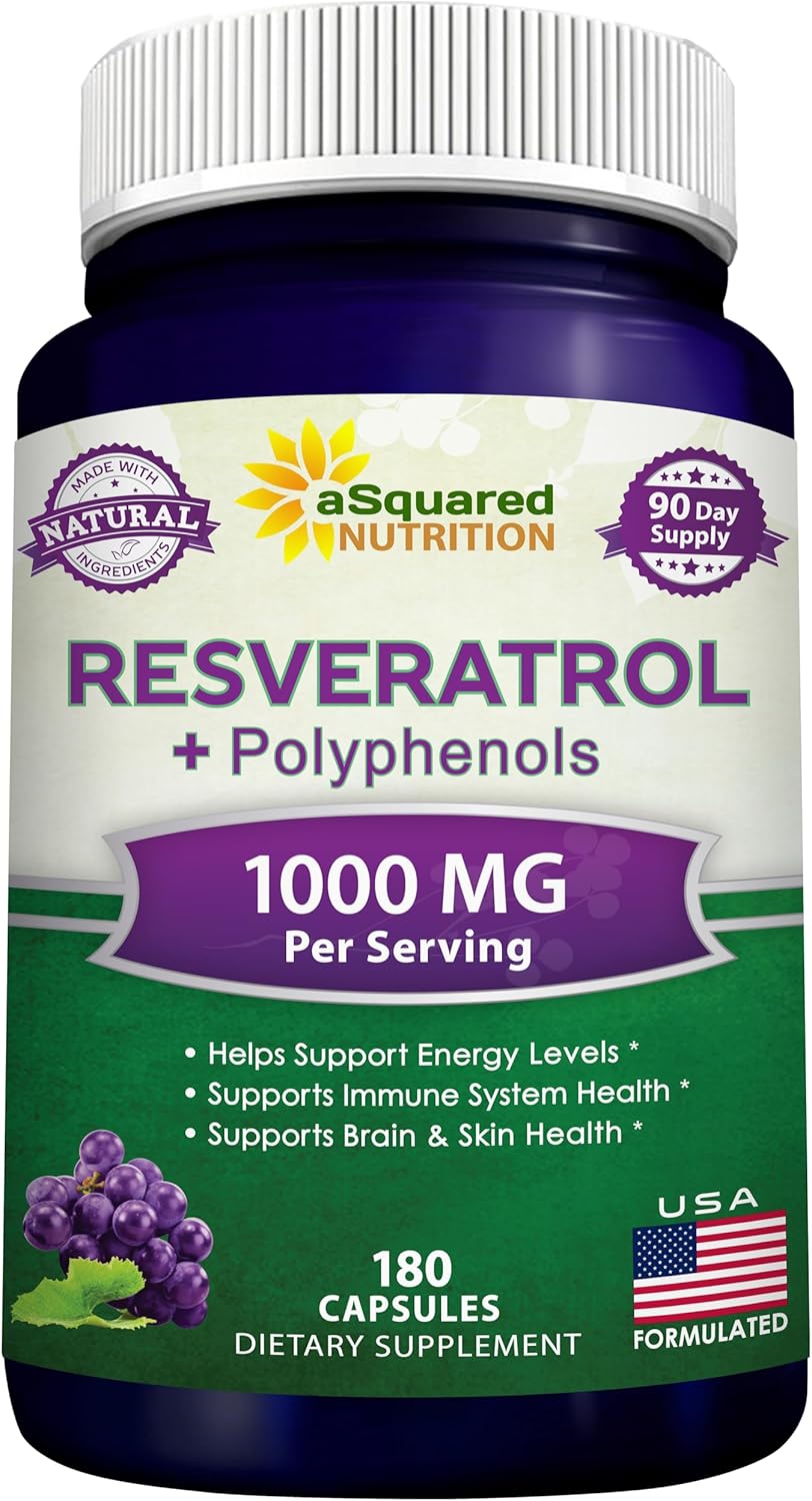 aSquare Nutritio Natura Resveratro wit Re Win Extrac 18 Capsule Tran Resveratro Antioxidan Supplemen Pill fo Pur Hear Healt Extr Strengt Trans-Resveratrol