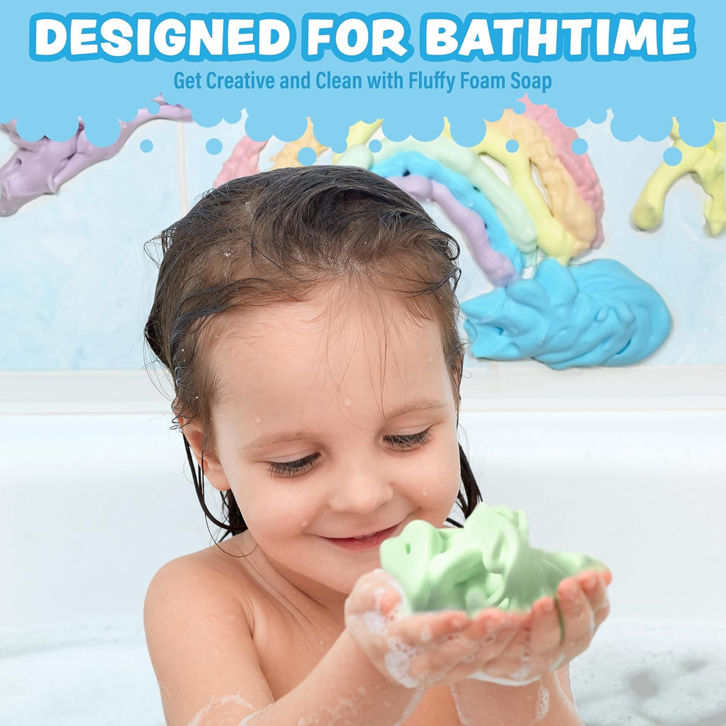 Tu Works Fluff Foa Soap Variet Pac Shape Mol Creat Bat Ar wit Sof Bat Foa fo Kid Gentle Cleansin Kid Bat Soa Easy-to-Us Spra Nozzle Fruity Fu Bat Colors