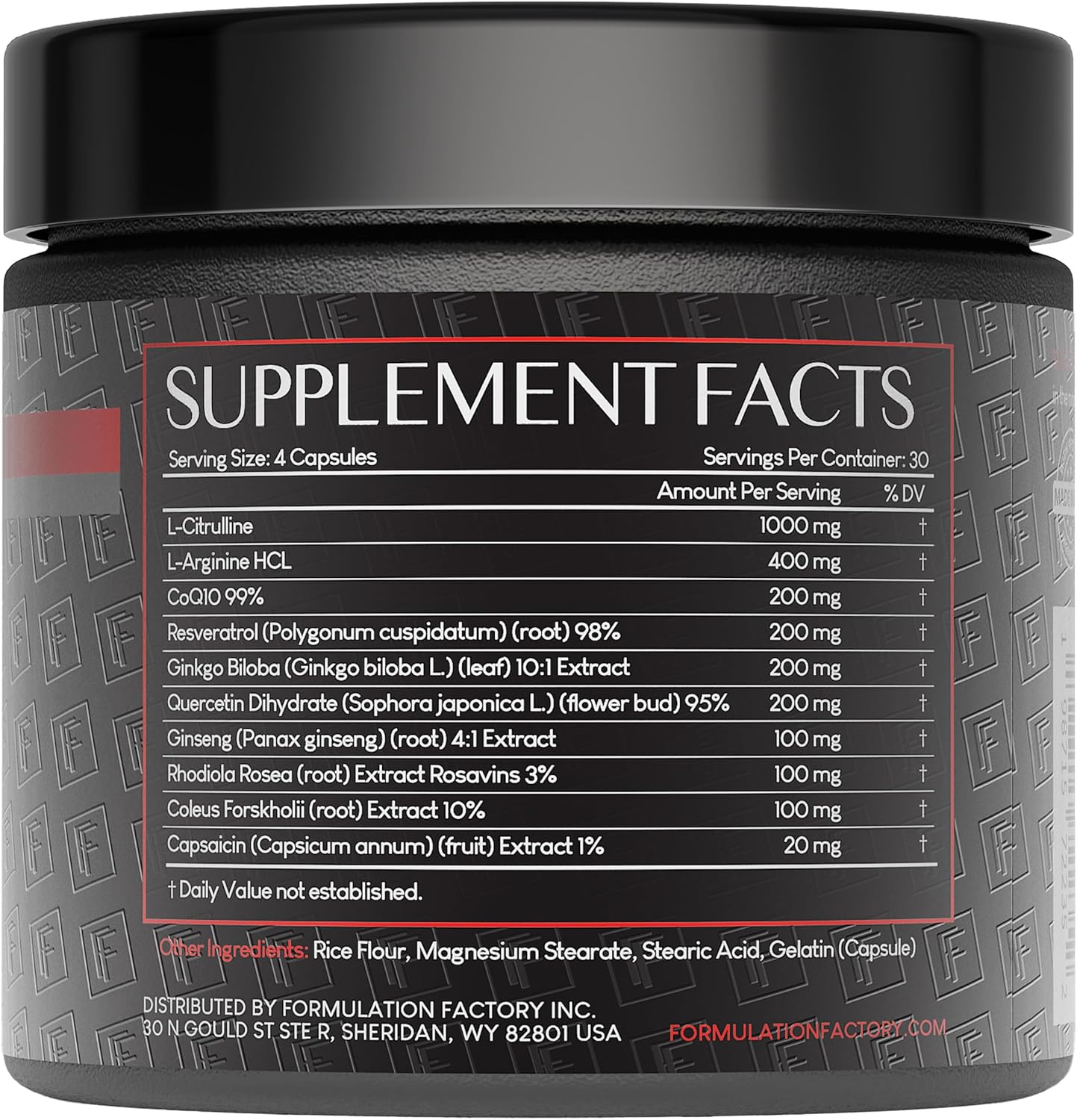 Formulatio Factor Hear o Steel 10-in- Metaboli Maximize Nitri Oxid Supplement Bloo Pressur Support Arginine Citrullin Natura Pre-Workout Energ Managemen 12 Count
